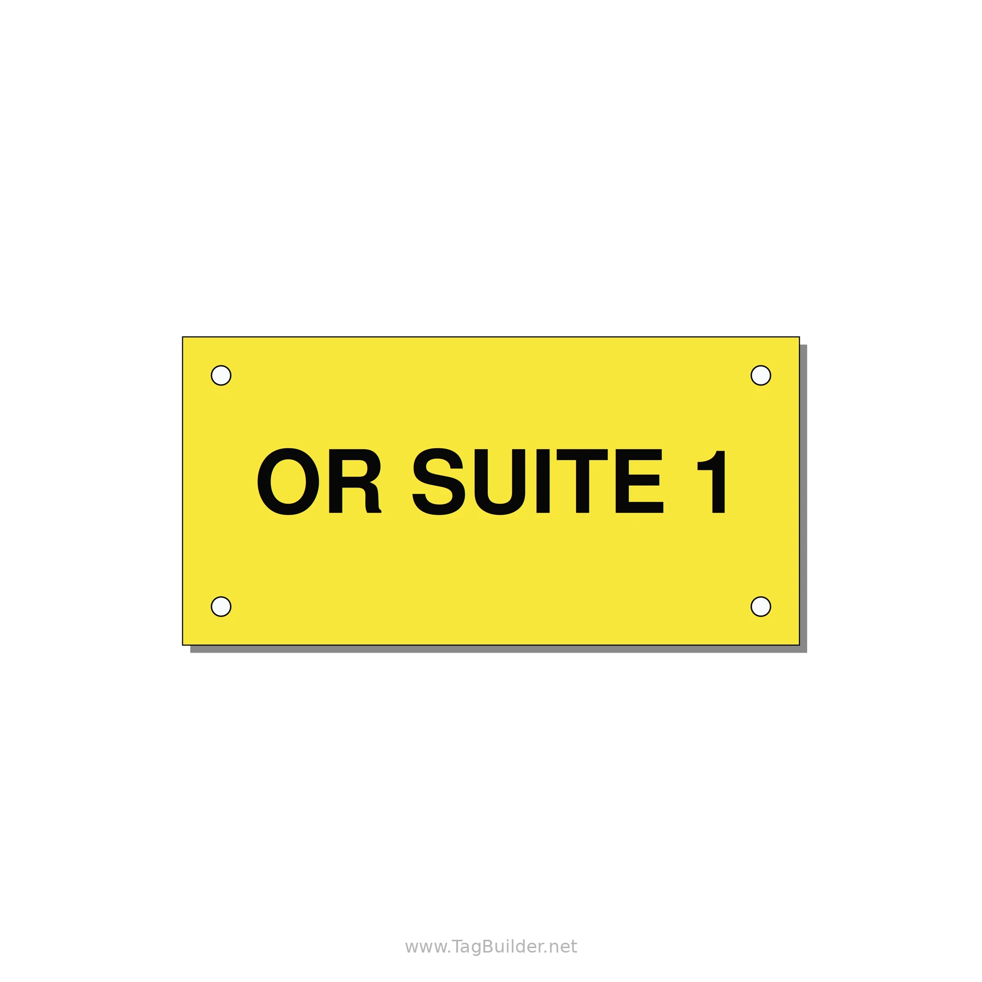4.0x2.0" Safety Label - OR SUITE 1 — 4x2" Black on Yellow, Holes