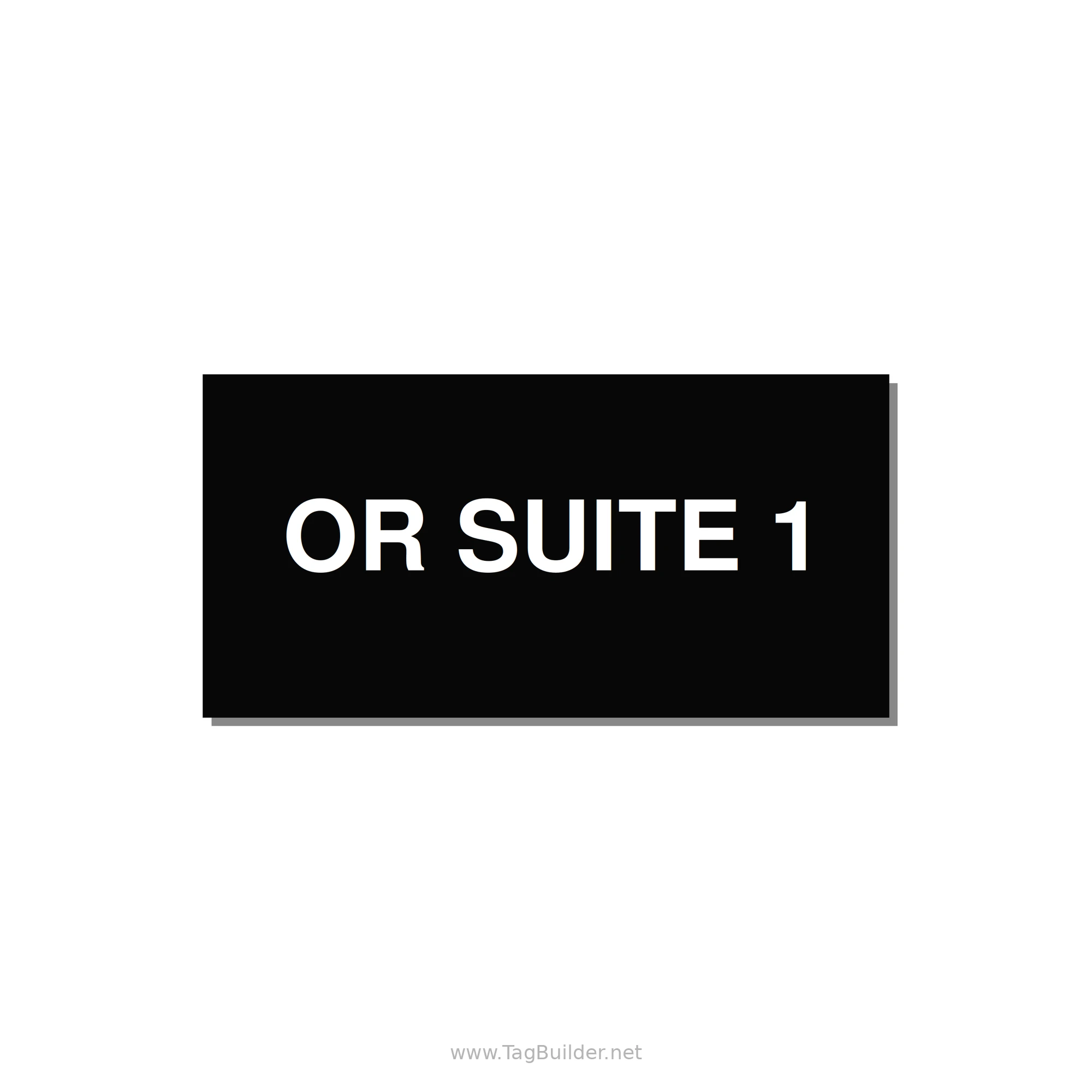 4.0x2.0" Safety Label - OR SUITE 1 — 4x2" White on Black, Adhesive