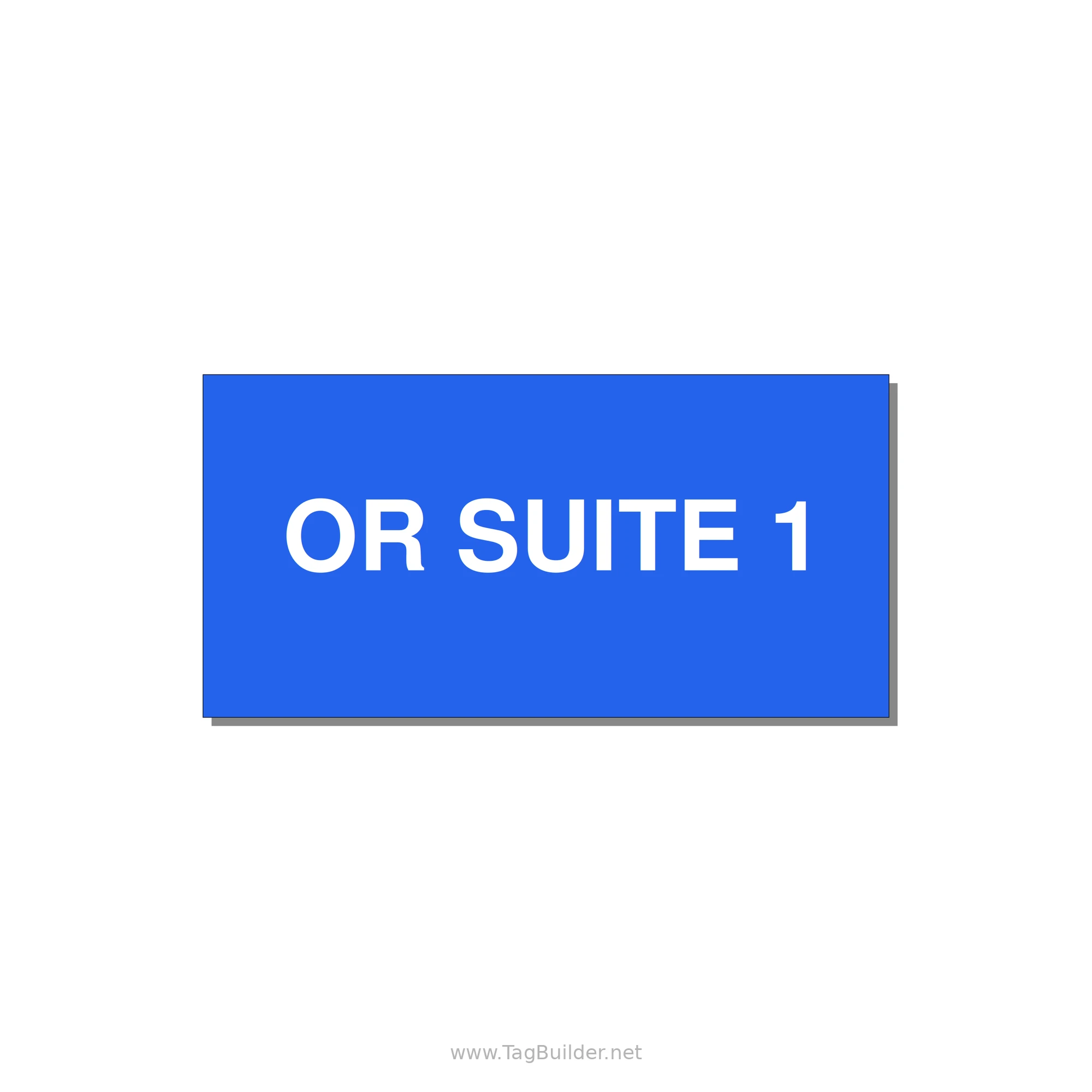 4.0x2.0" Safety Label - OR SUITE 1 — 4x2" White on Blue, Adhesive