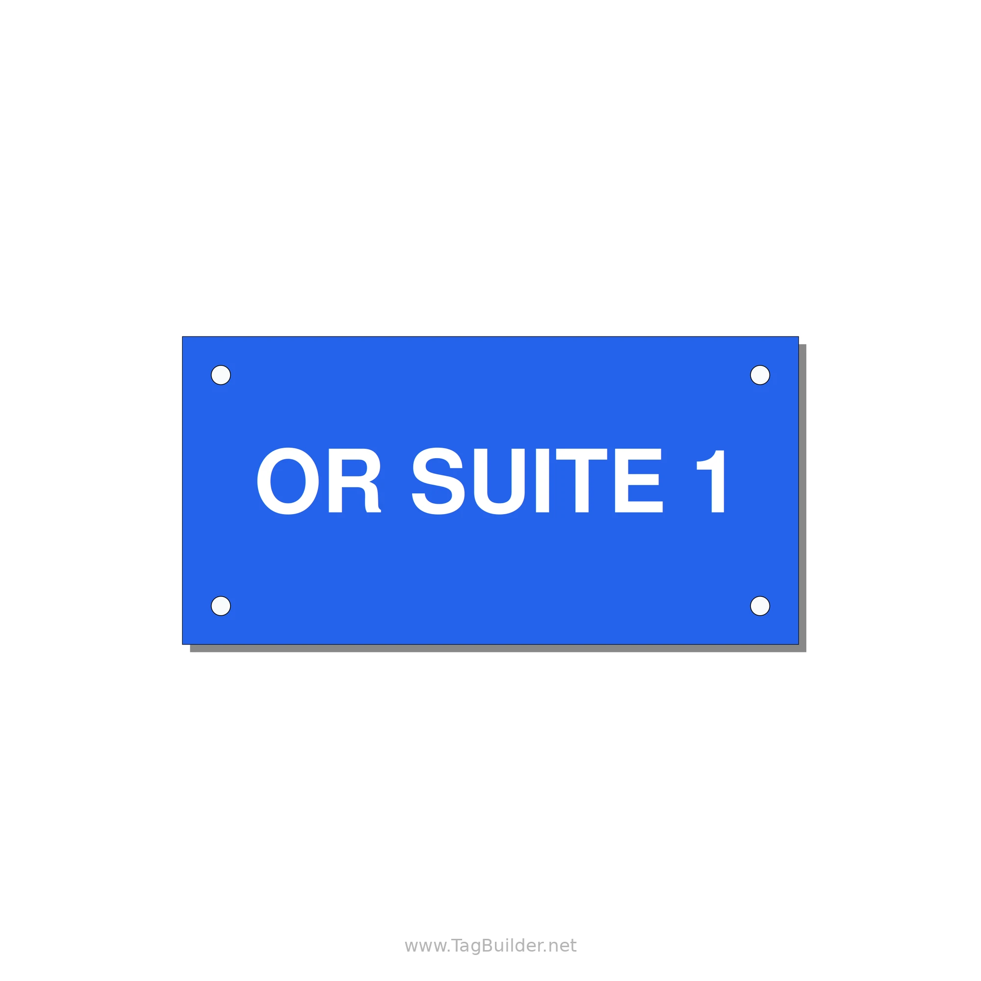 4.0x2.0" Safety Label - OR SUITE 1 — 4x2" White on Blue, Holes