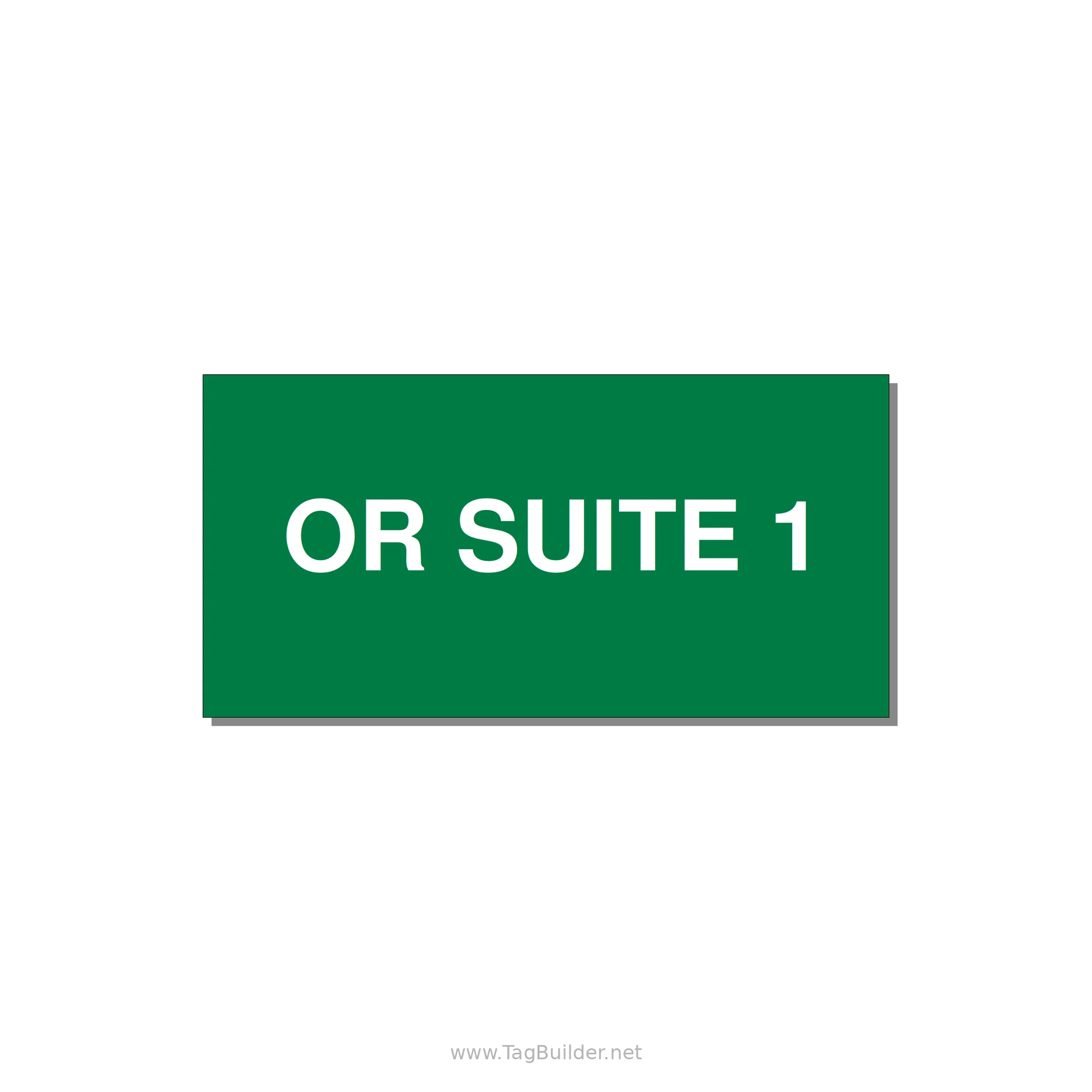 4.0x2.0" Safety Label - OR SUITE 1 — 4x2" White on Green, Adhesive