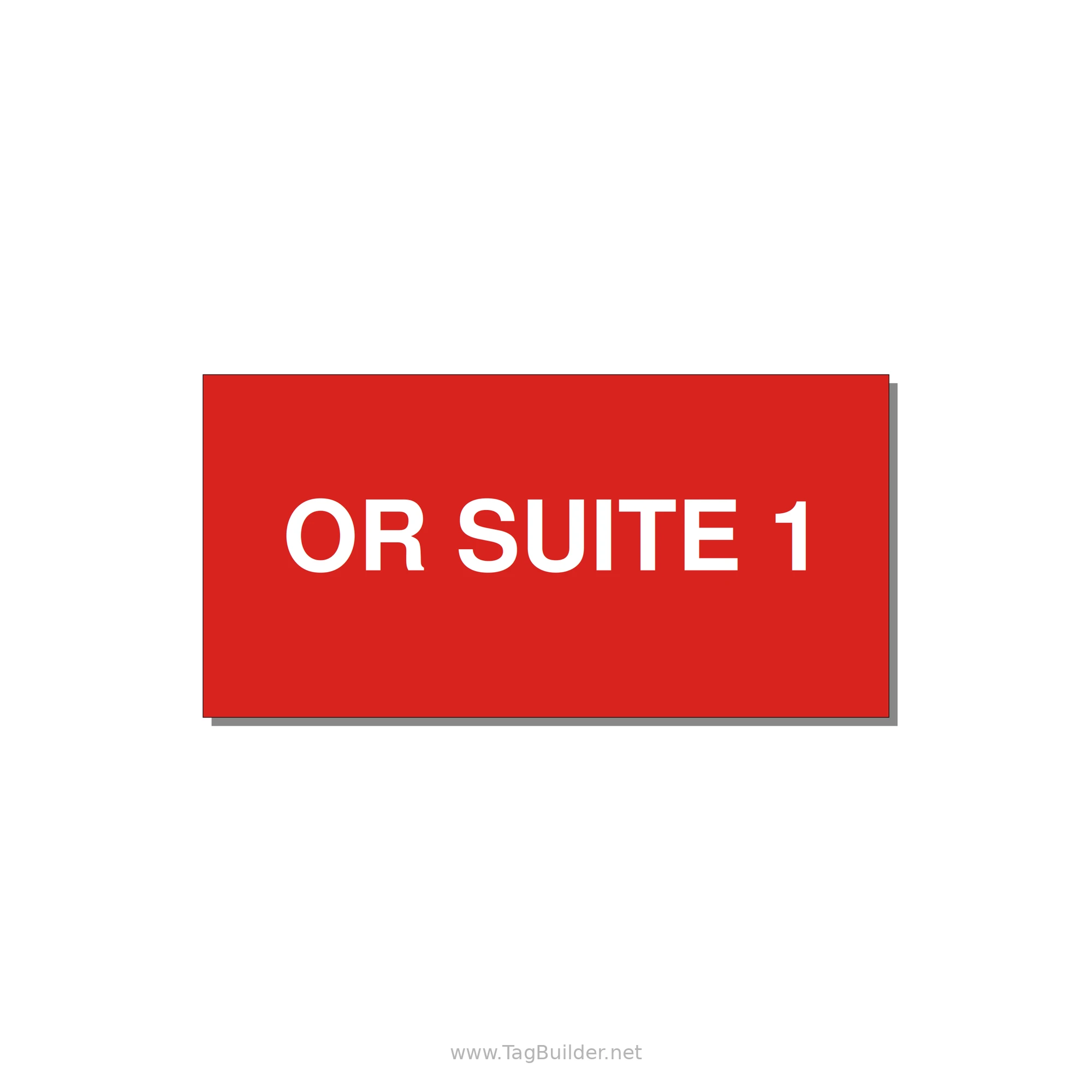 4.0x2.0" Safety Label - OR SUITE 1 — 4x2" White on Red, Adhesive