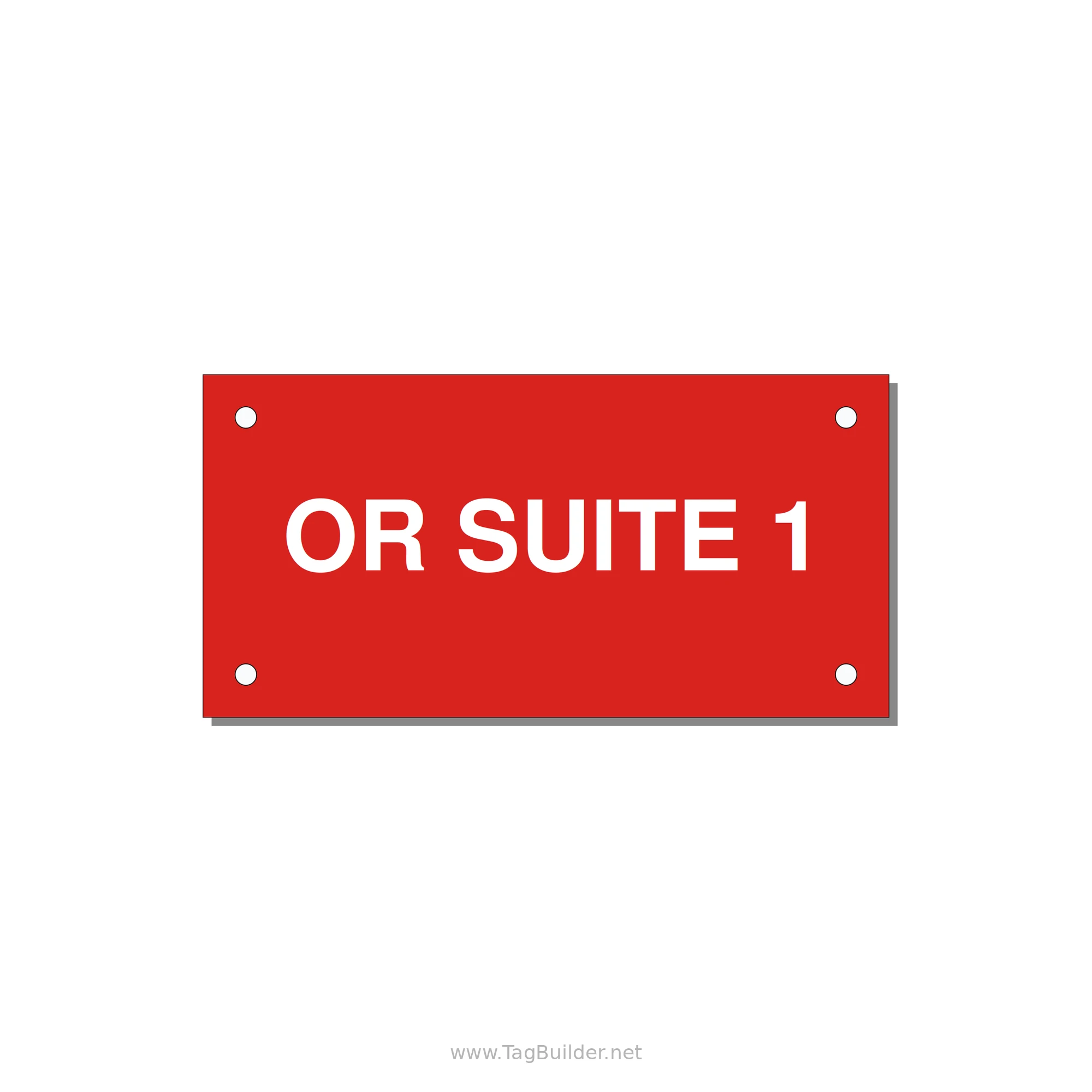 4.0x2.0" Safety Label - OR SUITE 1 — 4x2" White on Red, Holes