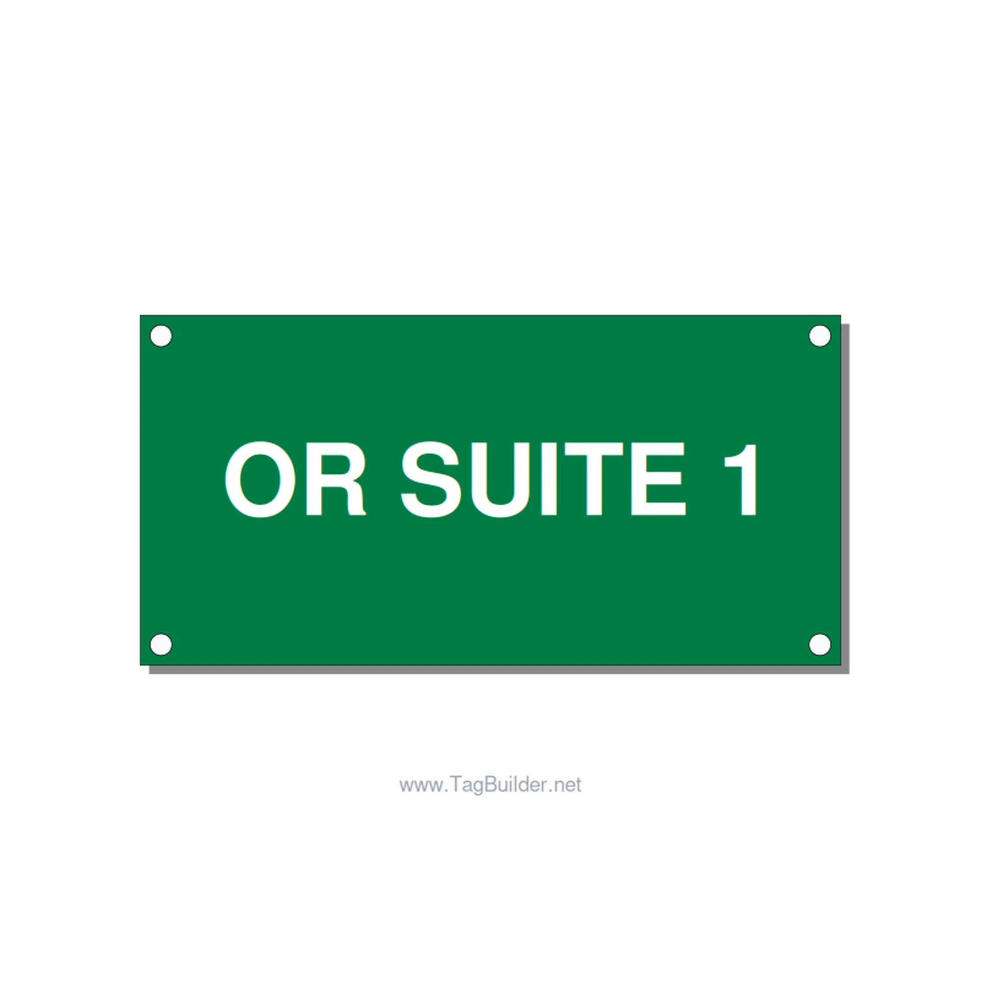 4.0x2.0" Safety Label - OR SUITE 1, White/Green, Holes