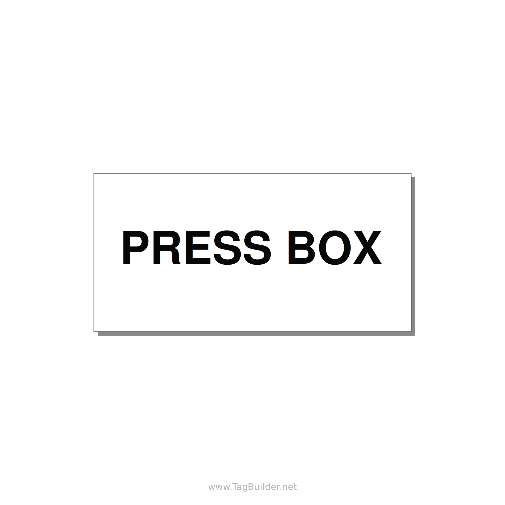 4.0x2.0" Safety Label - PRESS BOX — 4x2" Black on White, Adhesive