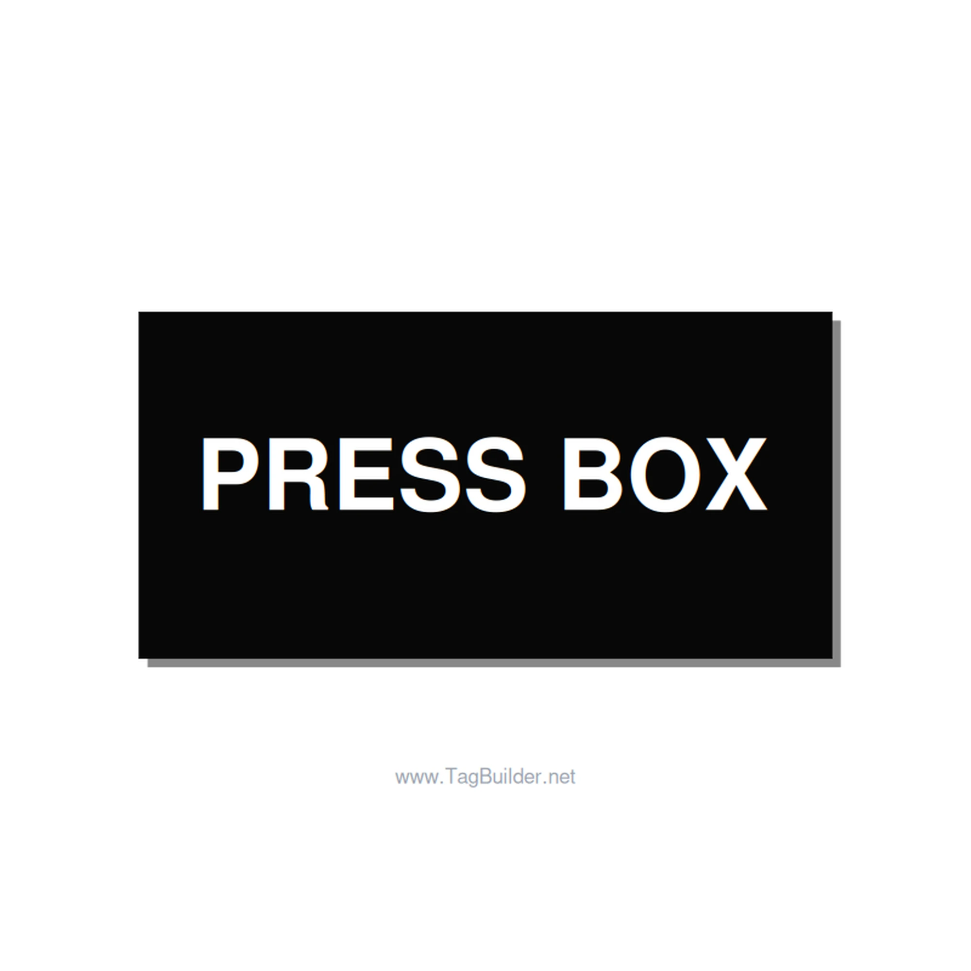 4.0x2.0" Safety Label - PRESS BOX, White/Black, Adhesive