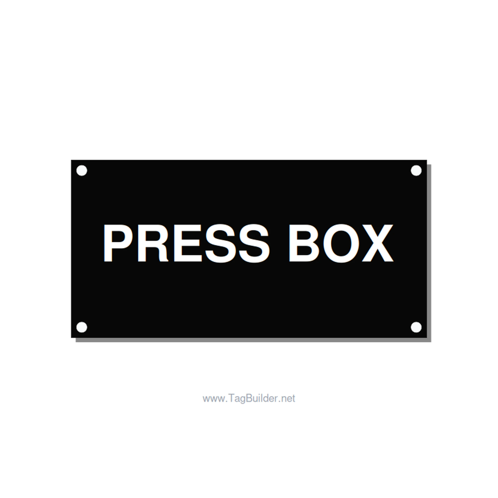 4.0x2.0" Safety Label - PRESS BOX, White/Black, Holes
