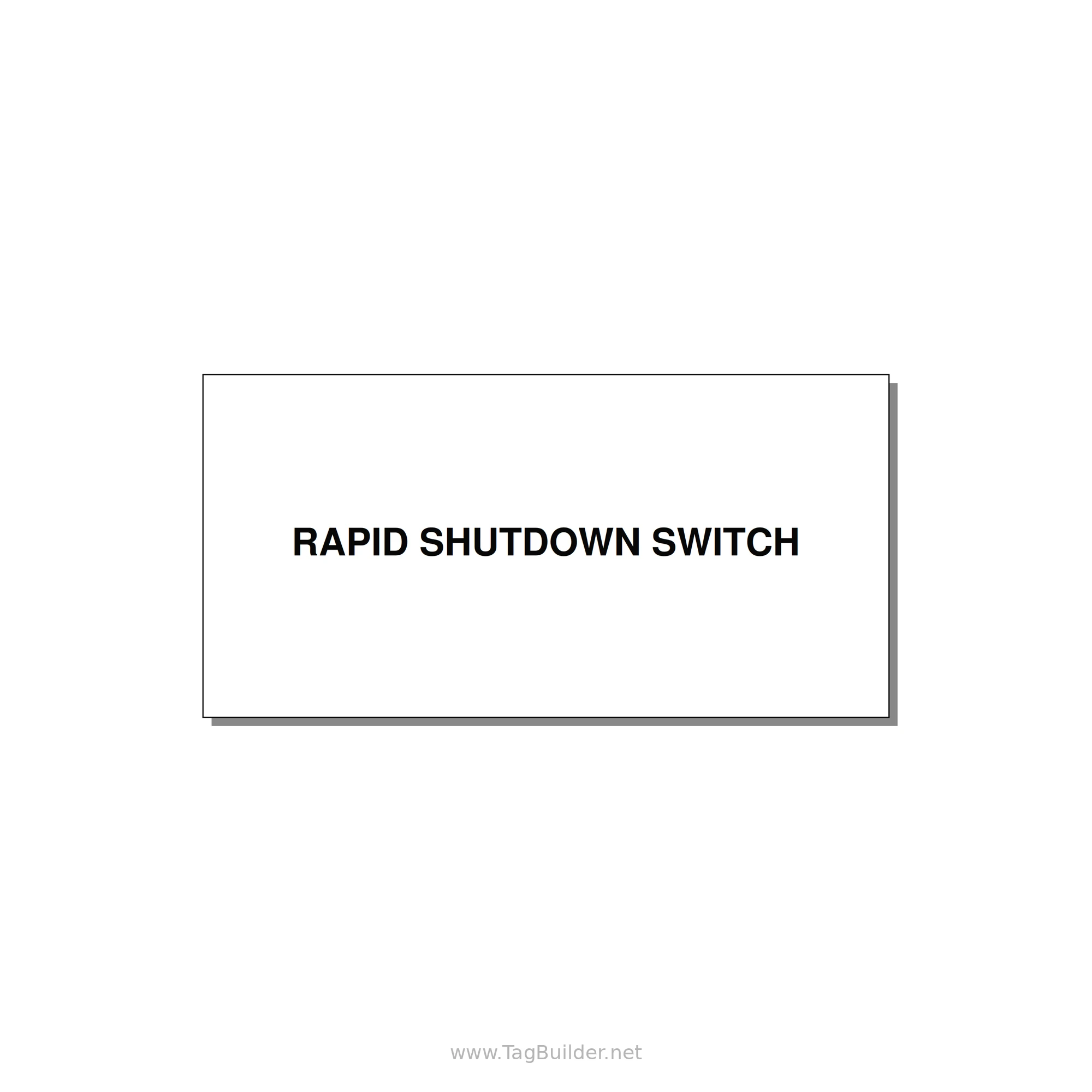 4.0x2.0" Safety Label - RAPID SHUTDOWN SWITCH — 4x2" Black on White, Adhesive