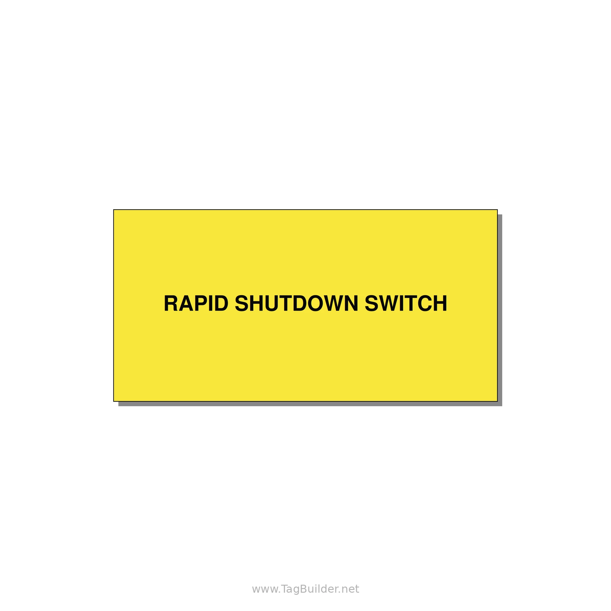 4.0x2.0" Safety Label - RAPID SHUTDOWN SWITCH — 4x2" Black on Yellow, Adhesive