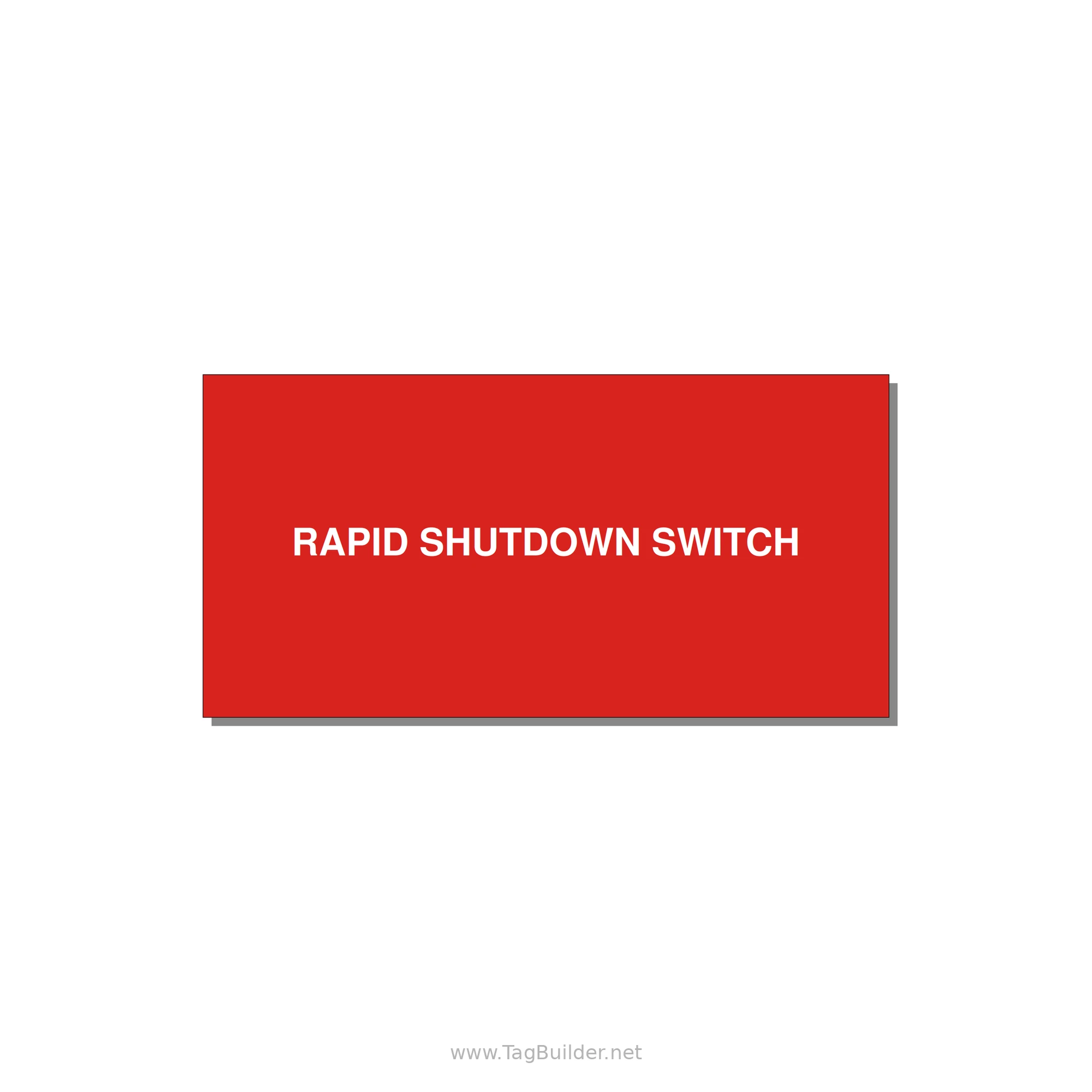 4.0x2.0" Safety Label - RAPID SHUTDOWN SWITCH — 4x2" White on Red, Adhesive
