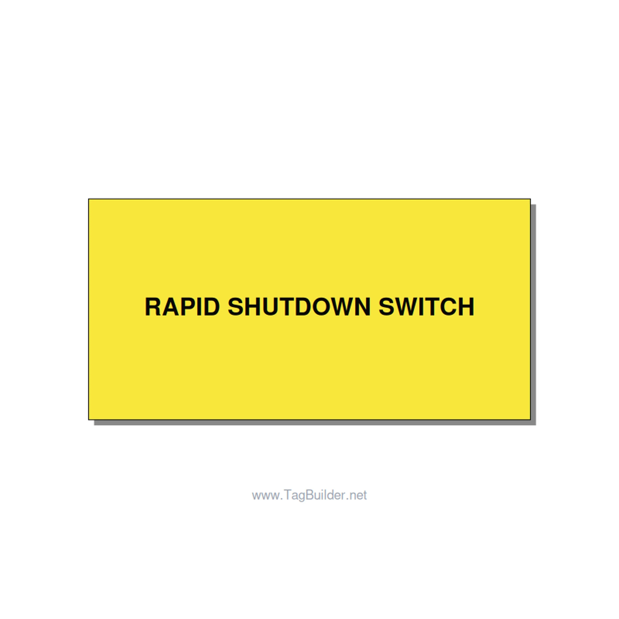 4.0x2.0" Safety Label - RAPID SHUTDOWN SWITCH, Black/Yellow, Adhesive