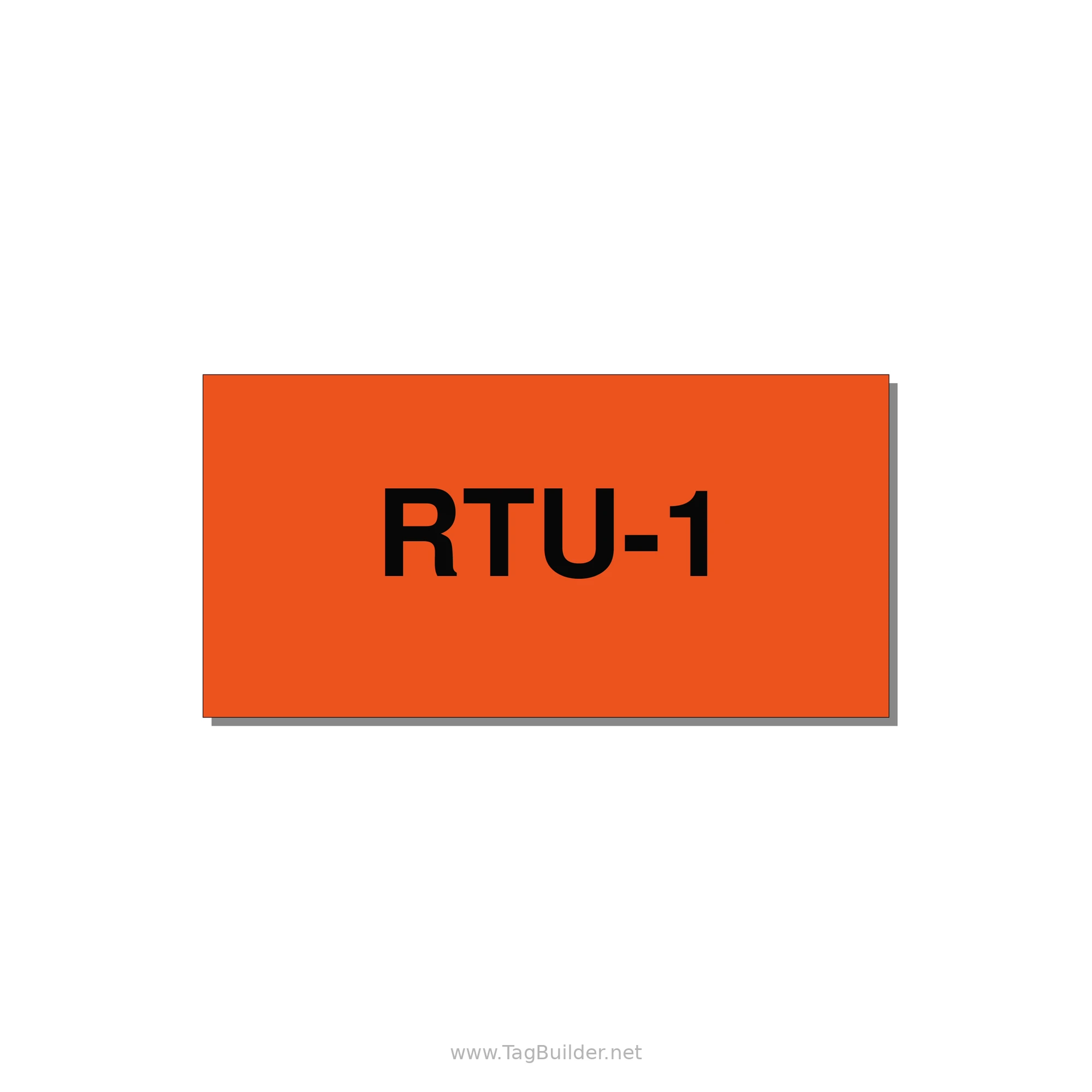 4.0x2.0" Safety Label - RTU-1 — 4x2" Black on Orange, Adhesive