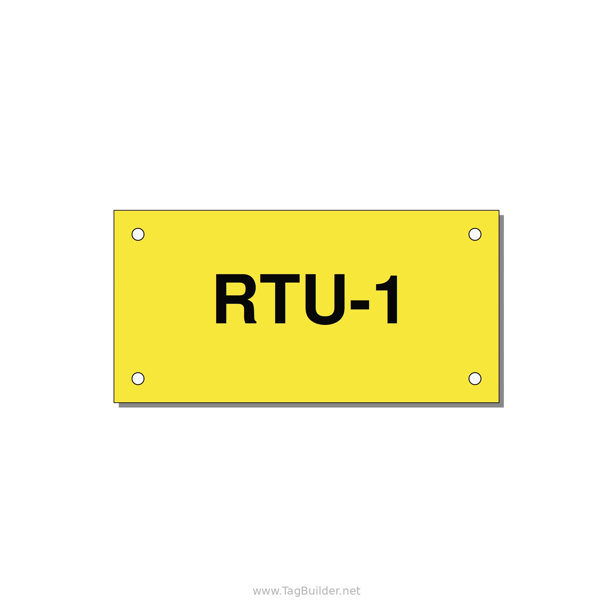 4.0x2.0" Safety Label - RTU-1 — 4x2" Black on Yellow, Holes