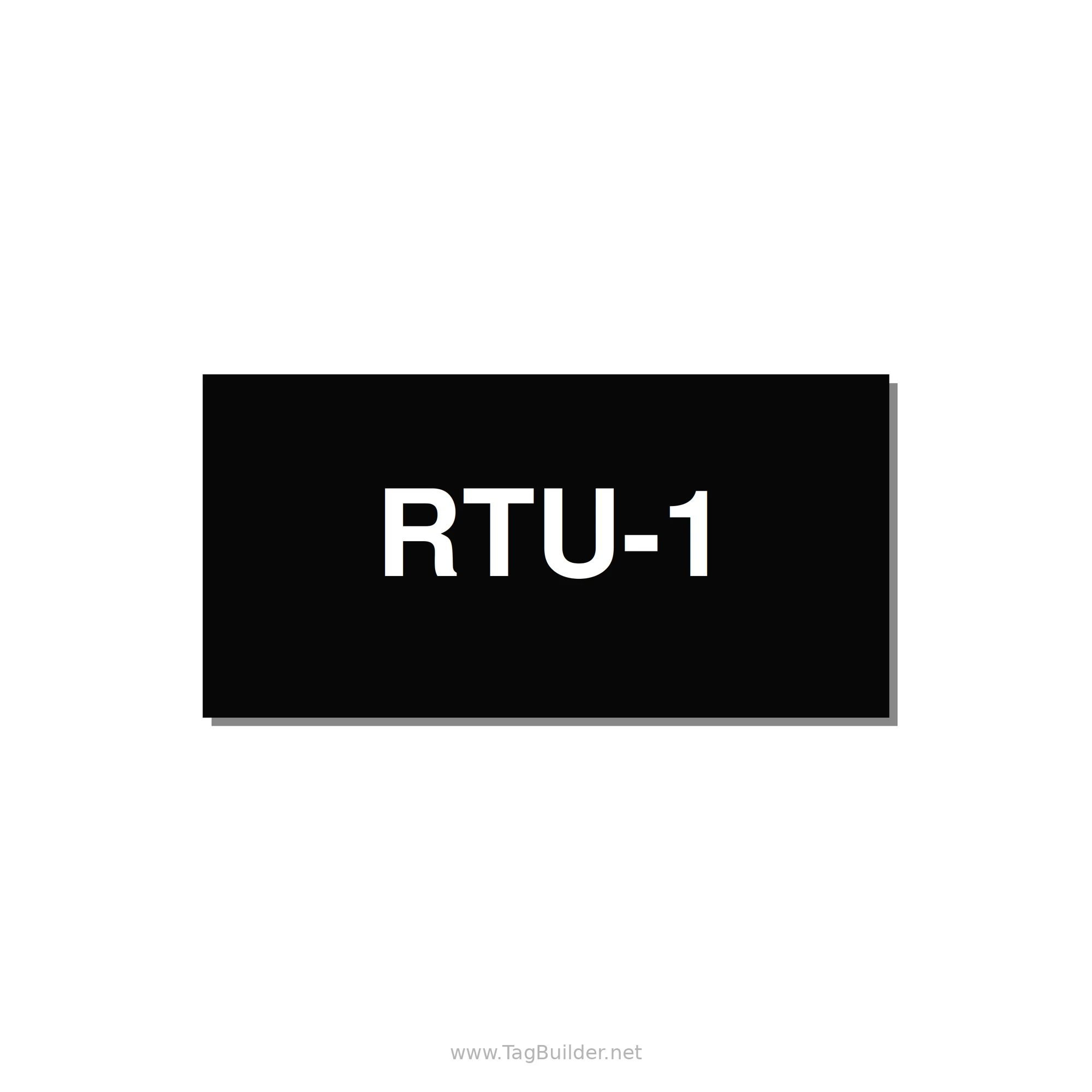 4.0x2.0" Safety Label - RTU-1 — 4x2" White on Black, Adhesive