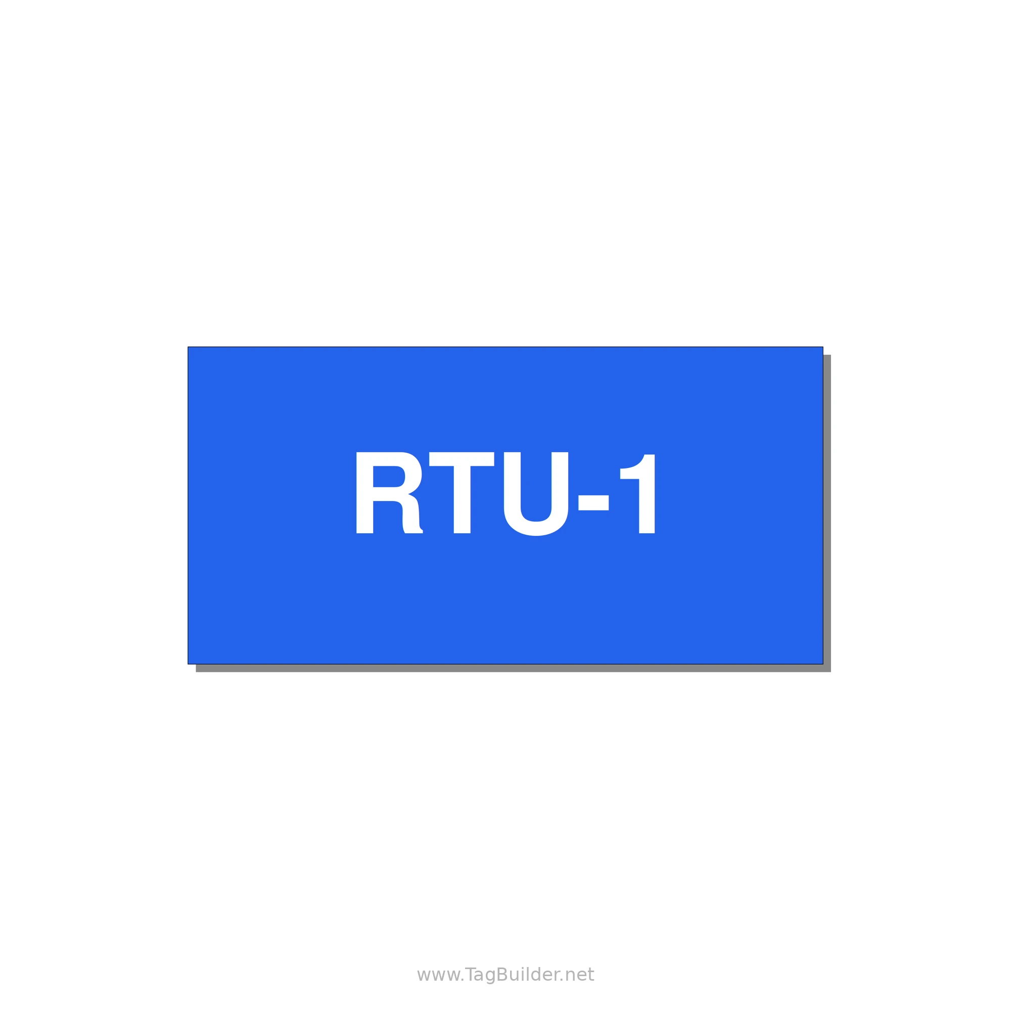 4.0x2.0" Safety Label - RTU-1 — 4x2" White on Blue, Adhesive
