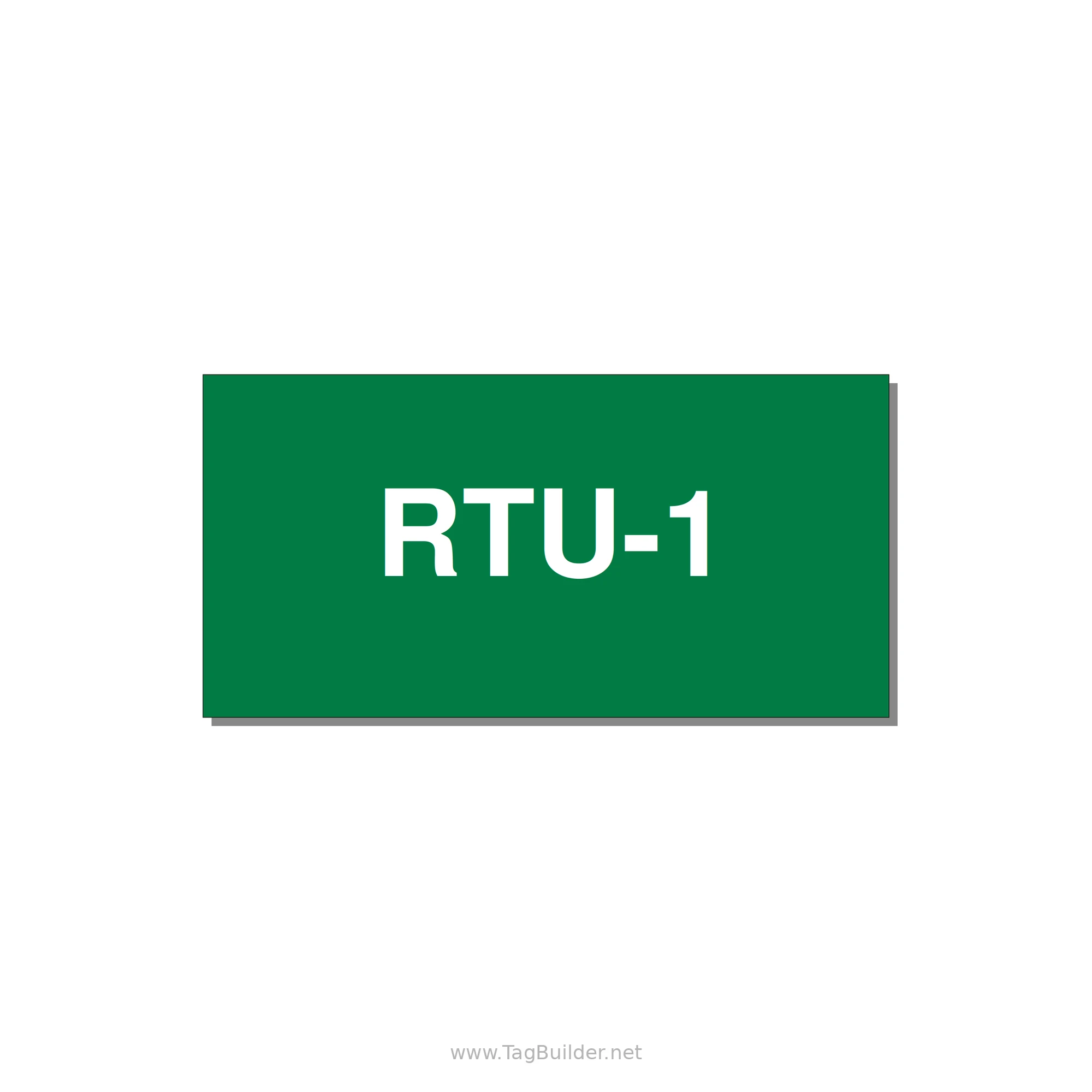 4.0x2.0" Safety Label - RTU-1 — 4x2" White on Green, Adhesive