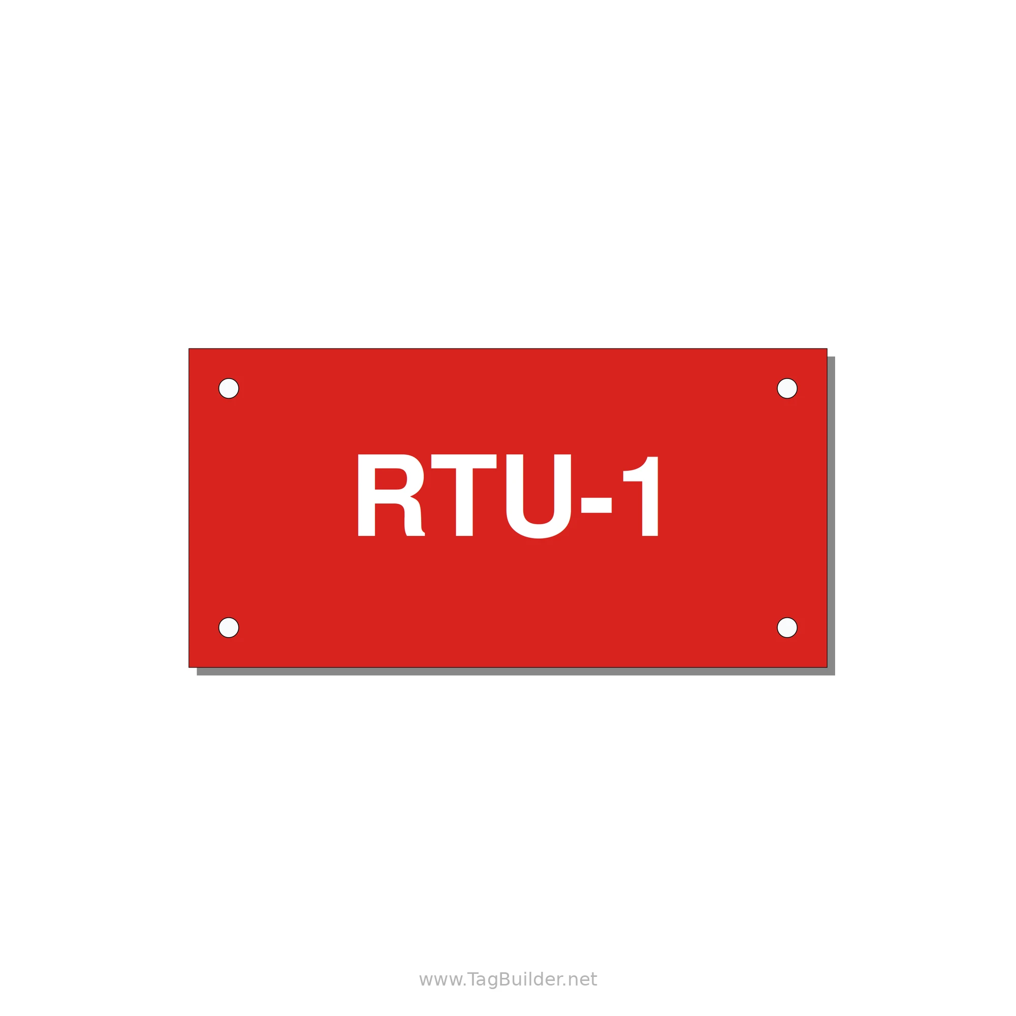 4.0x2.0" Safety Label - RTU-1 — 4x2" White on Red, Holes