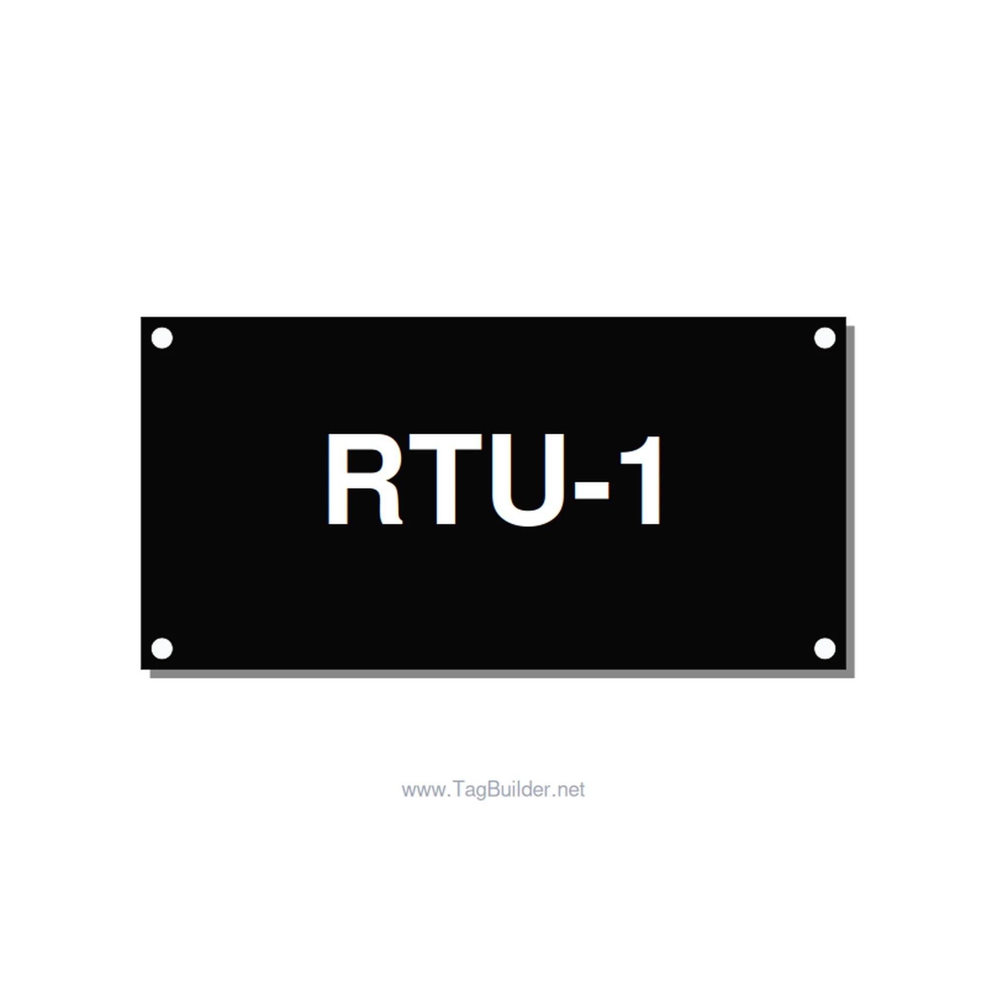 4.0x2.0" Safety Label - RTU-1, White/Black, Holes