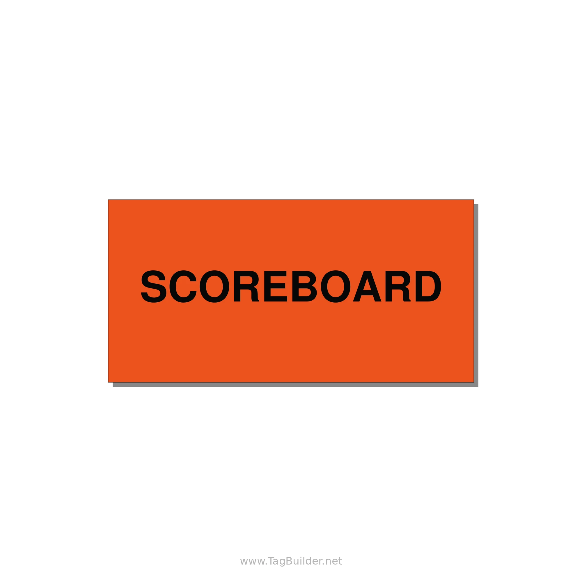 4.0x2.0" Safety Label - SCOREBOARD — 4x2" Black on Orange, Adhesive