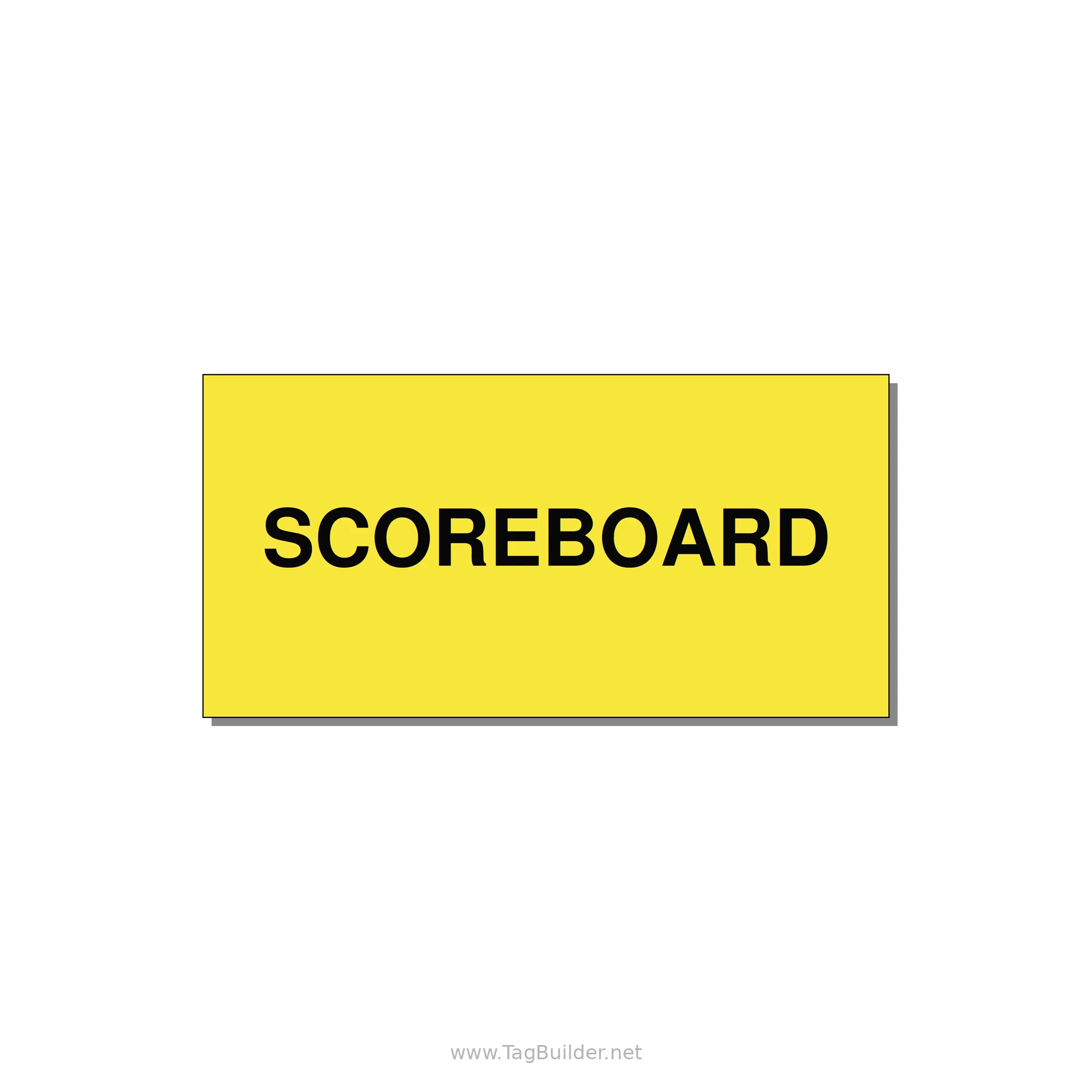4.0x2.0" Safety Label - SCOREBOARD — 4x2" Black on Yellow, Adhesive