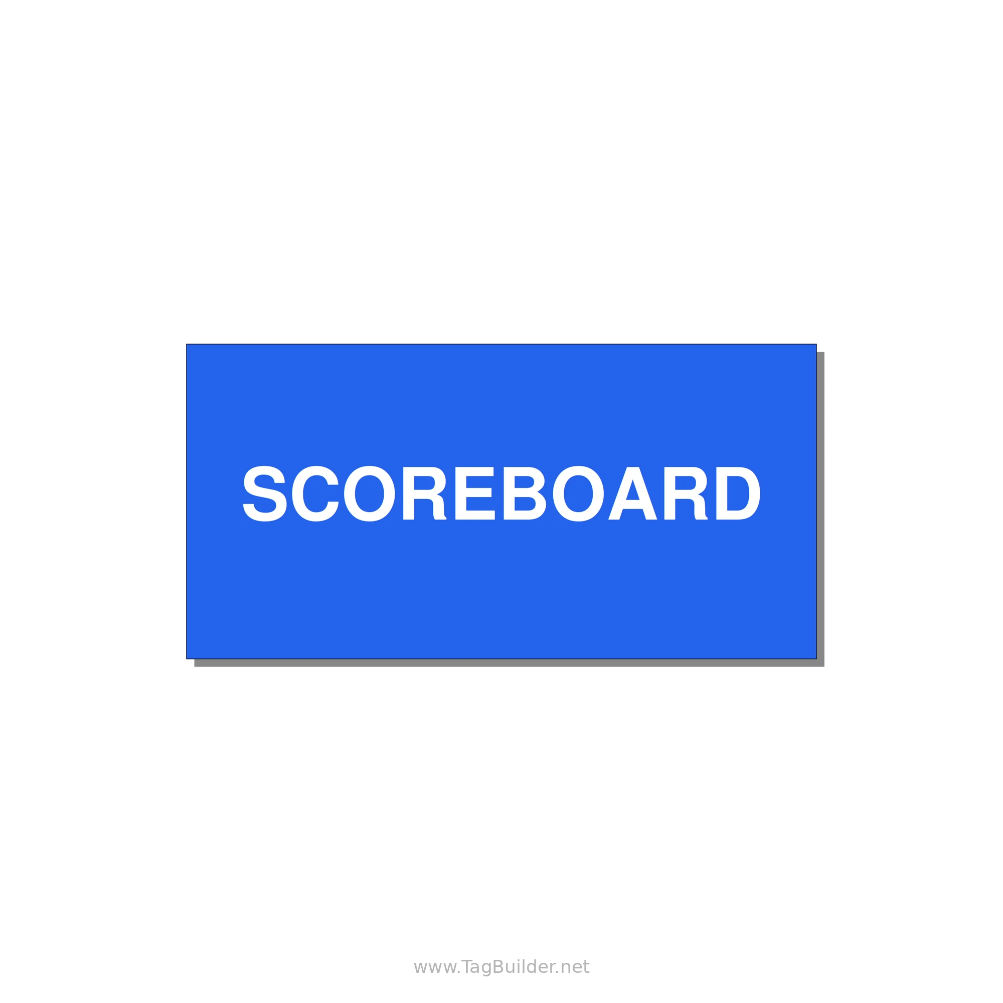 4.0x2.0" Safety Label - SCOREBOARD — 4x2" White on Blue, Adhesive