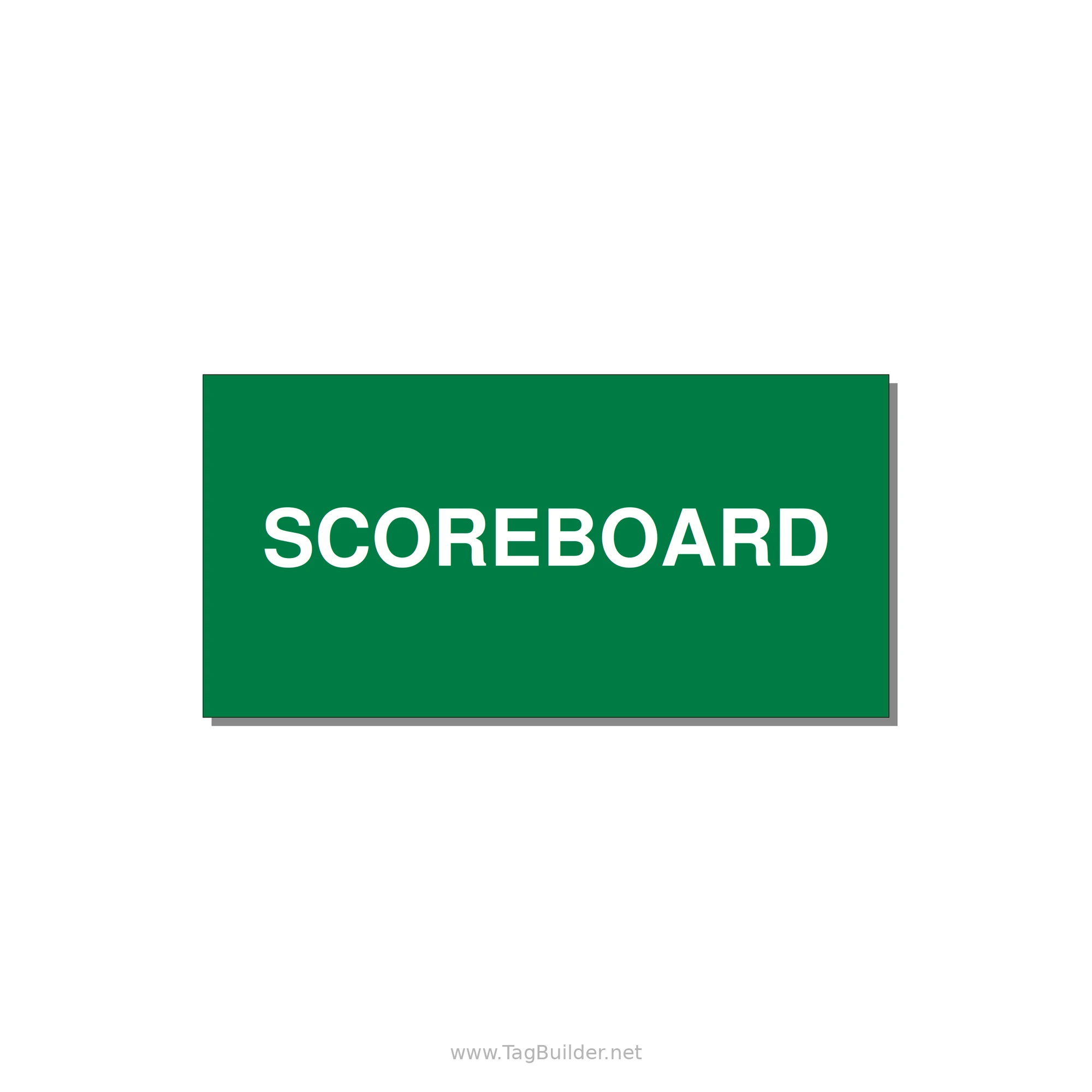 4.0x2.0" Safety Label - SCOREBOARD — 4x2" White on Green, Adhesive