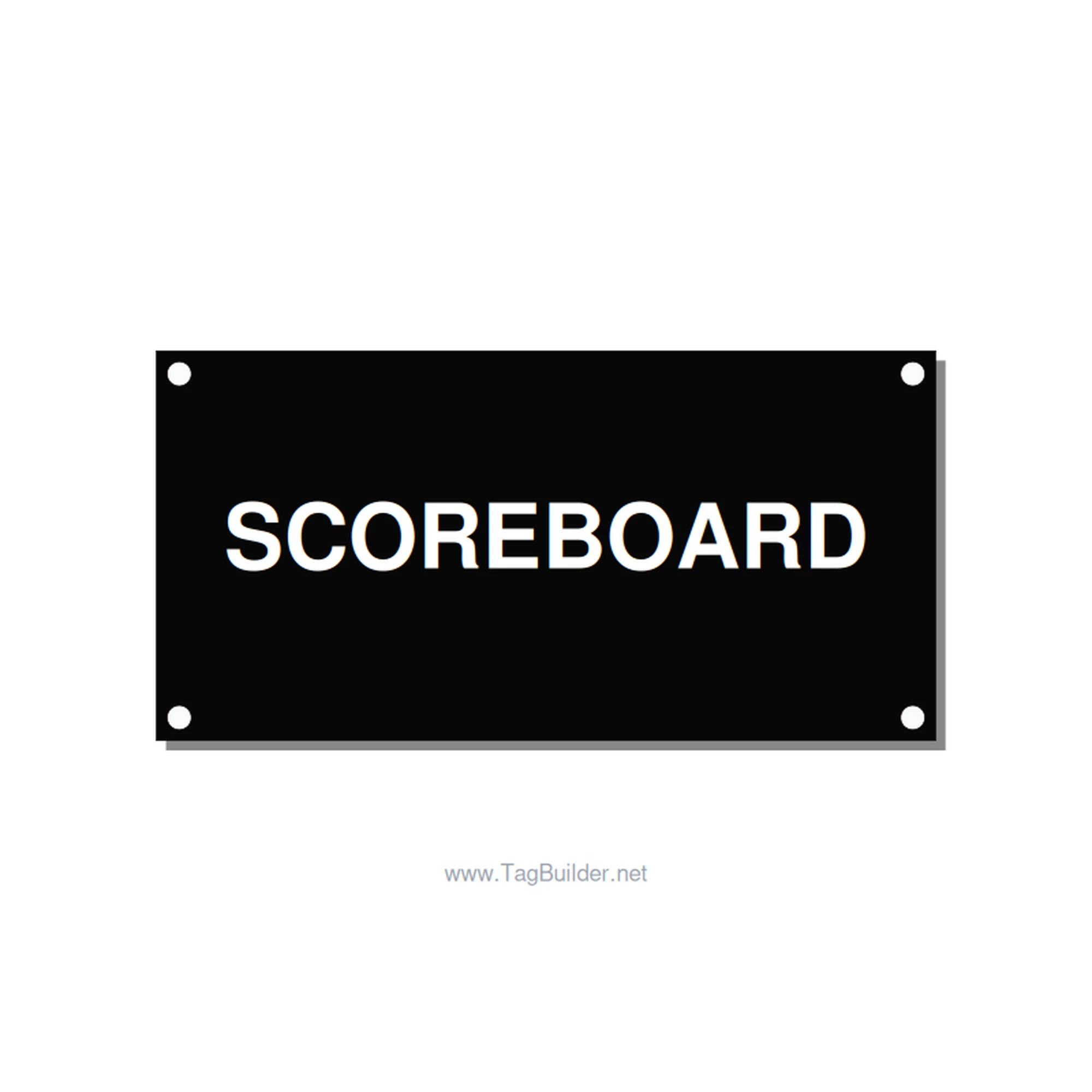 4.0x2.0" Safety Label - SCOREBOARD, White/Black, Holes