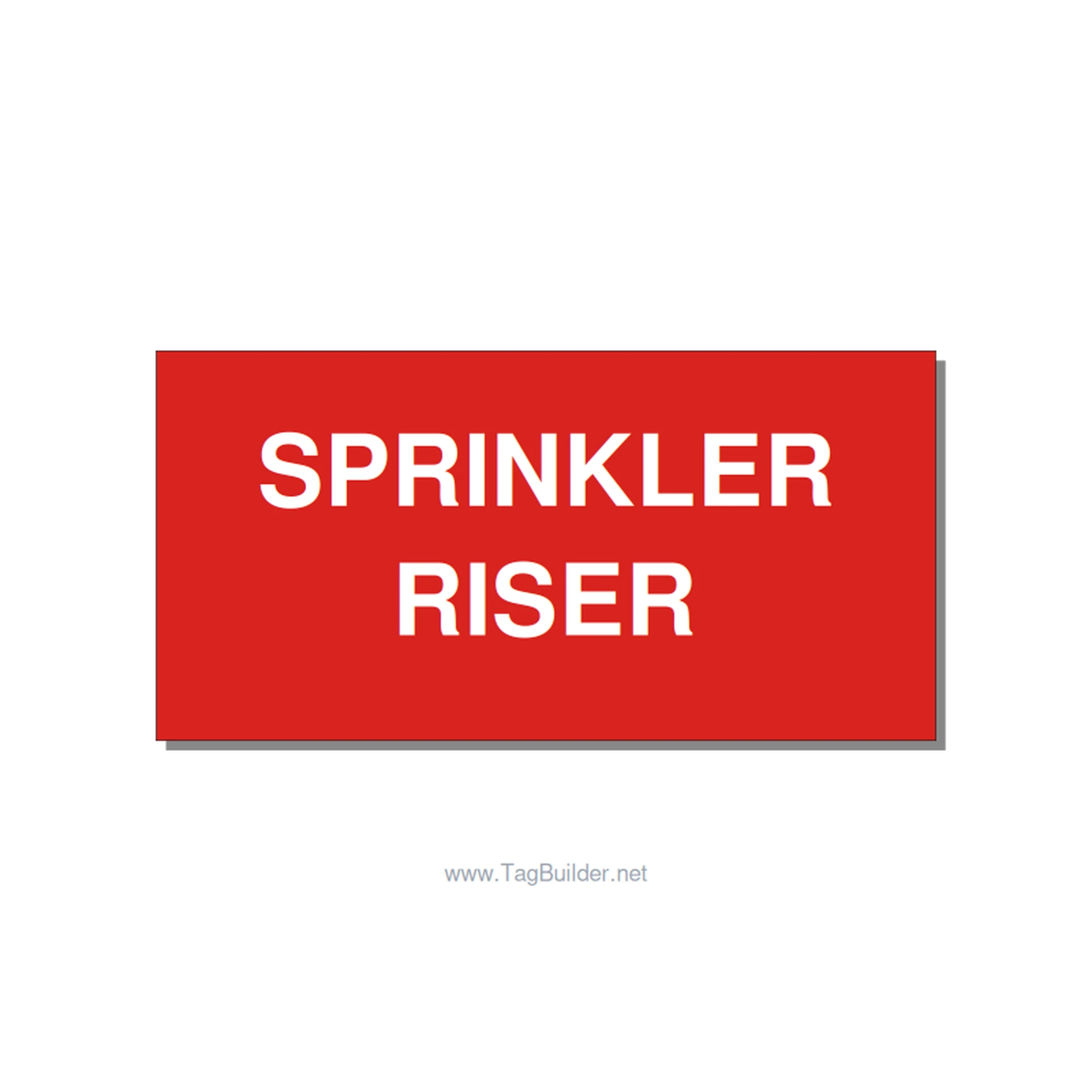 4.0x2.0" Safety Label - SPRINKLER RISER, White/Red, Adhesive