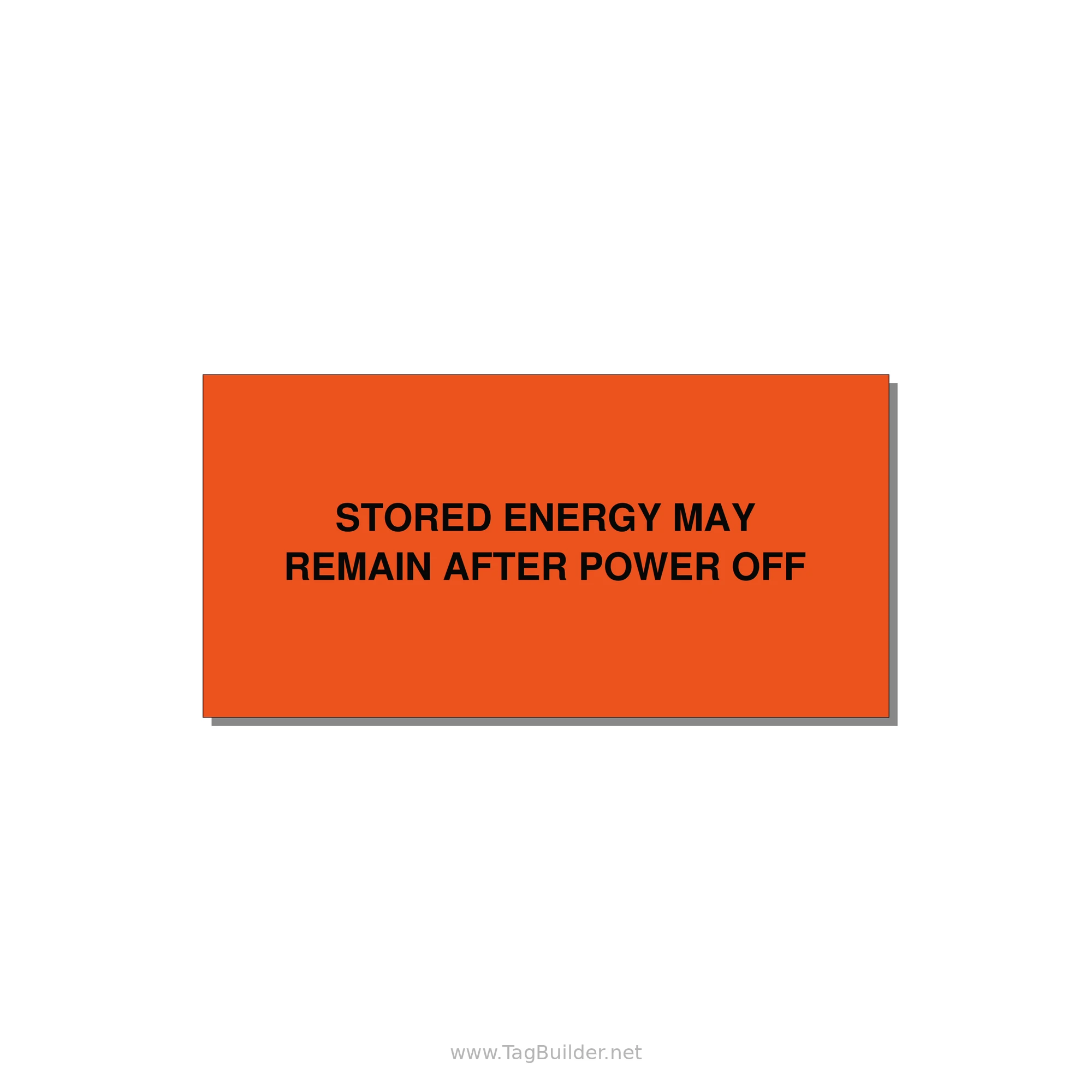 4.0x2.0" Safety Label - STO — 4x2" Black on Orange, Adhesive