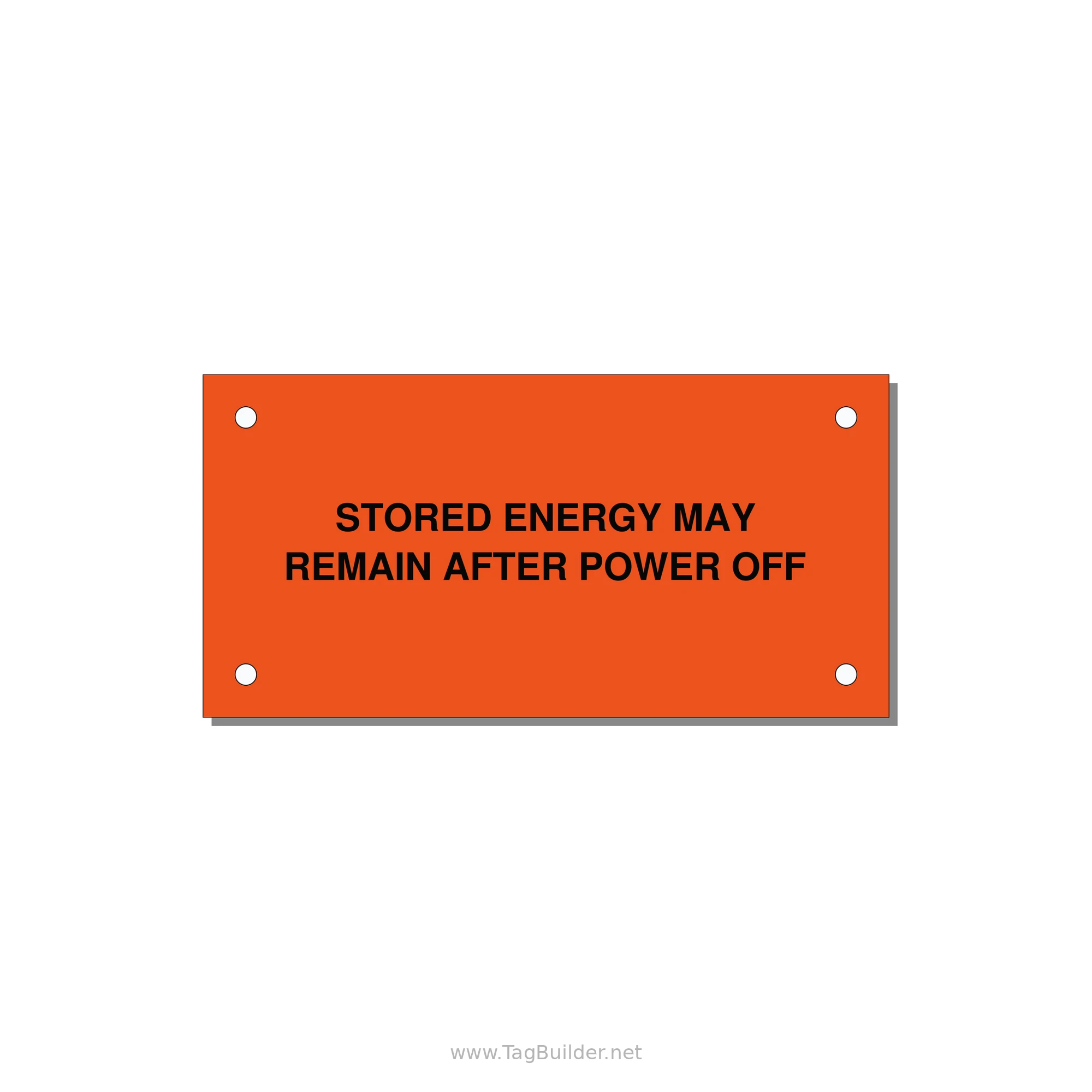4.0x2.0" Safety Label - STO — 4x2" Black on Orange, Holes