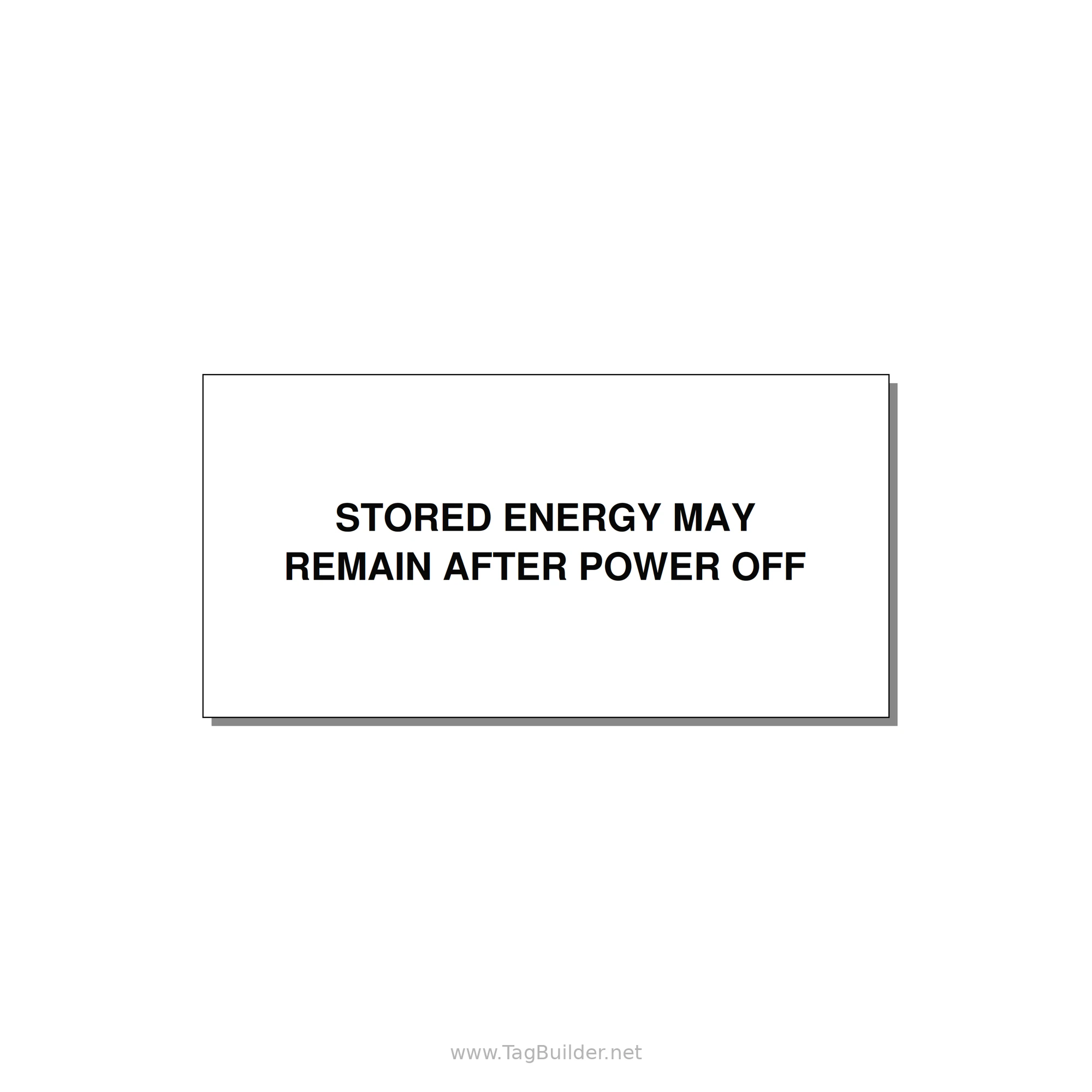 4.0x2.0" Safety Label - STO — 4x2" Black on White, Adhesive