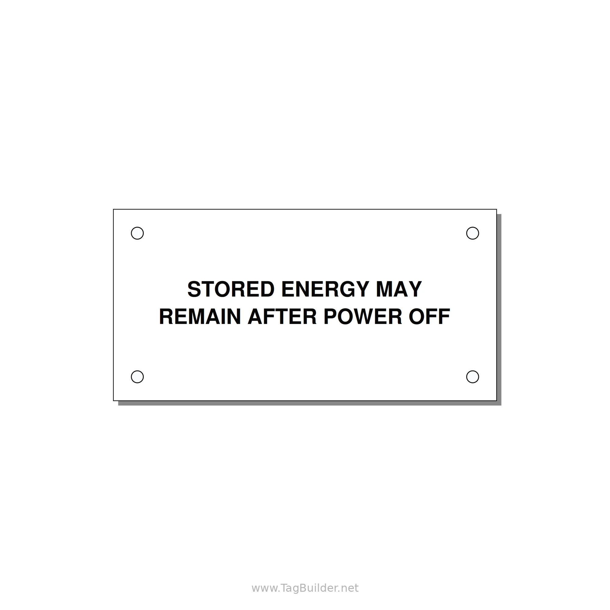 4.0x2.0" Safety Label - STO — 4x2" Black on White, Holes