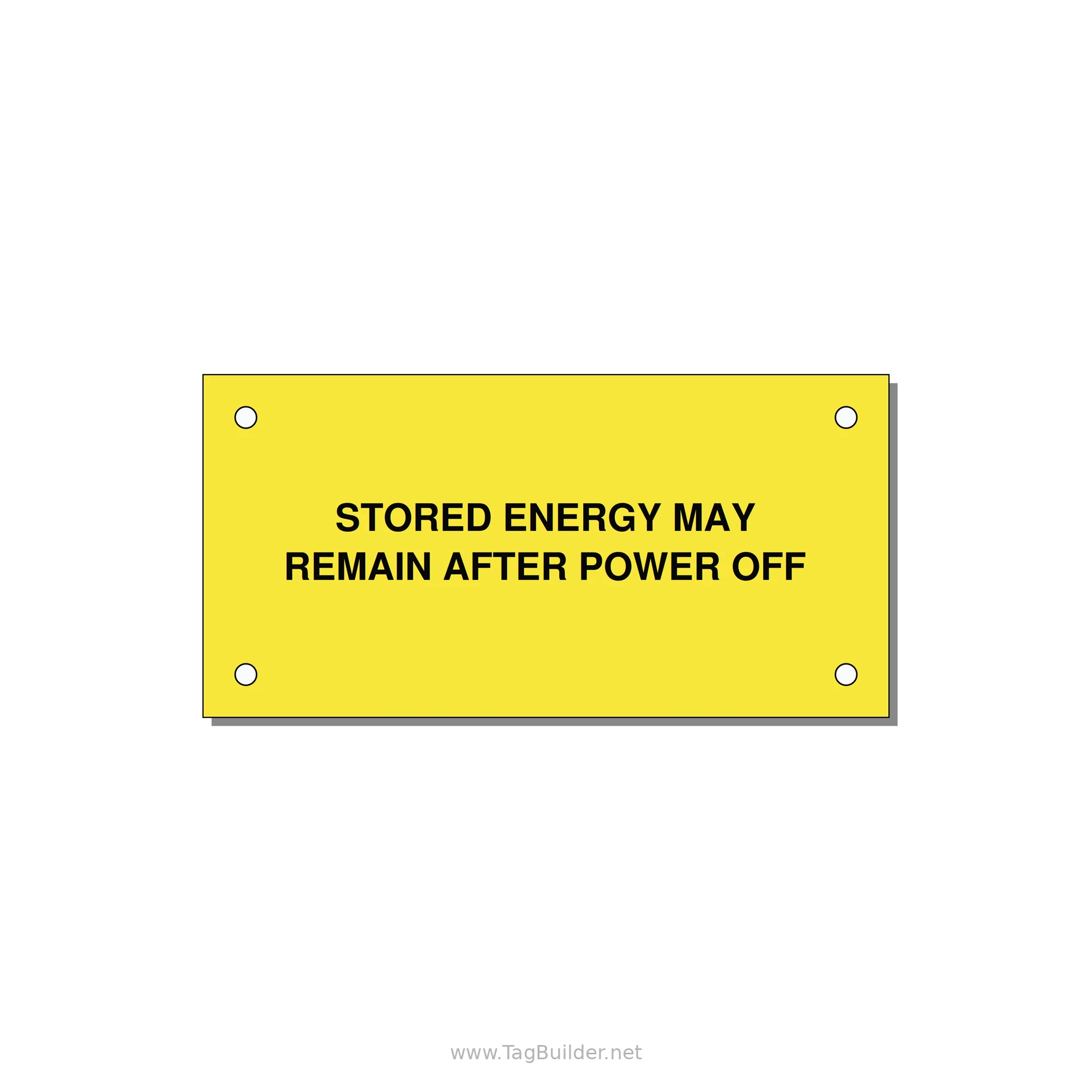 4.0x2.0" Safety Label - STO — 4x2" Black on Yellow, Holes