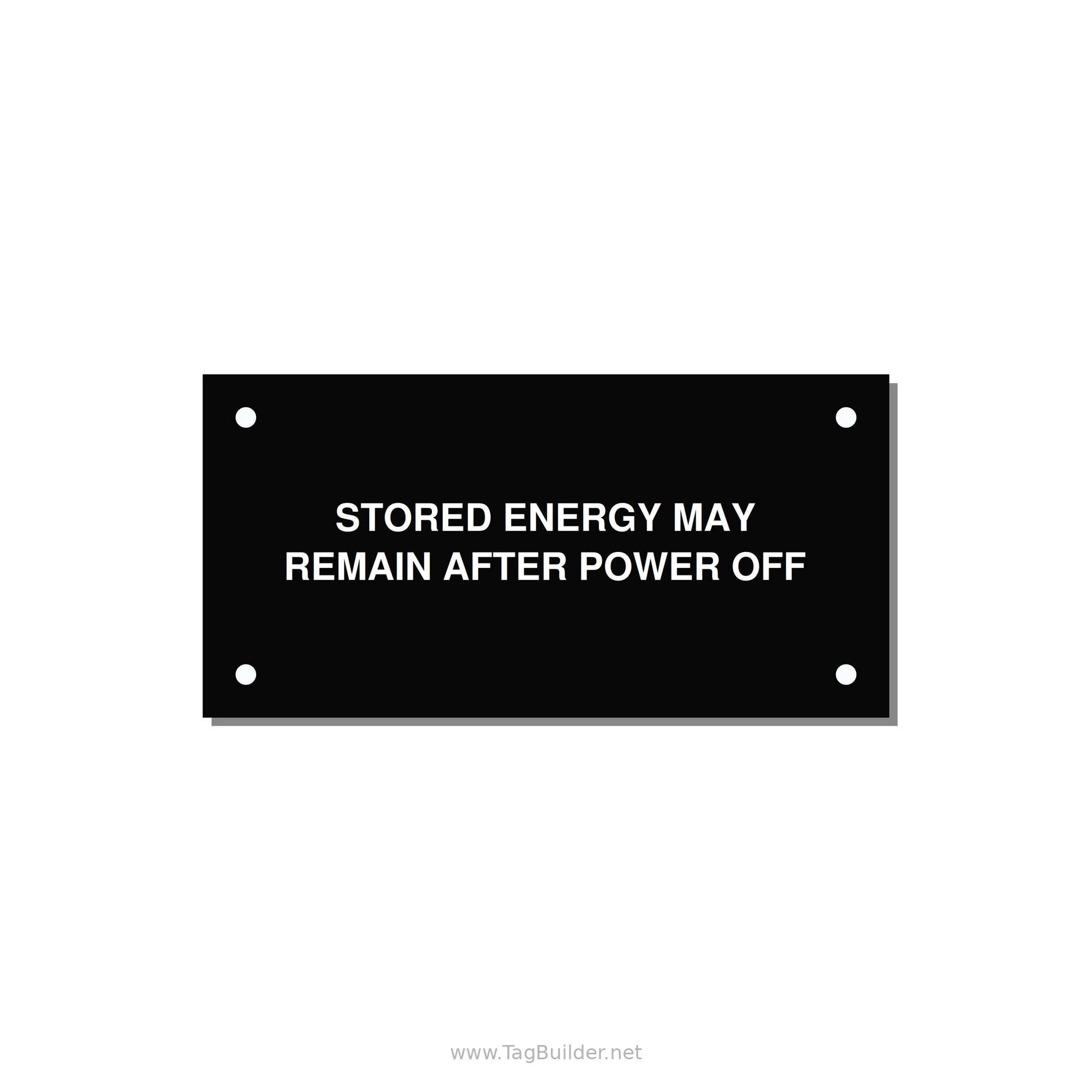 4.0x2.0" Safety Label - STO — 4x2" White on Black, Holes