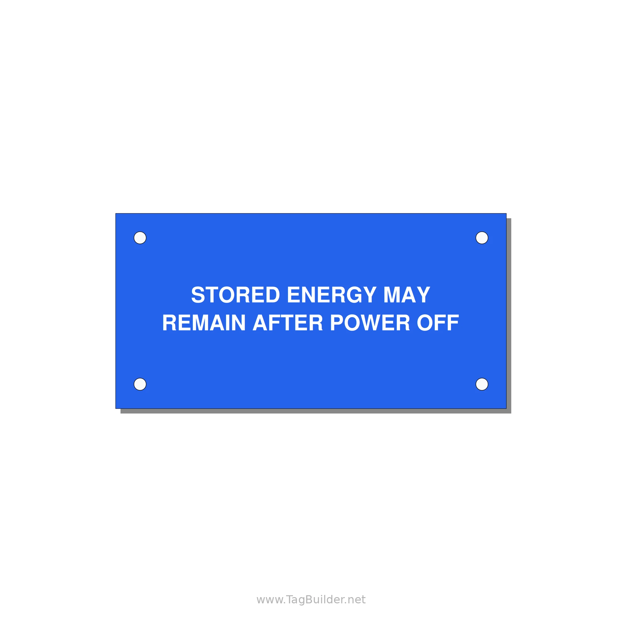 4.0x2.0" Safety Label - STO — 4x2" White on Blue, Holes