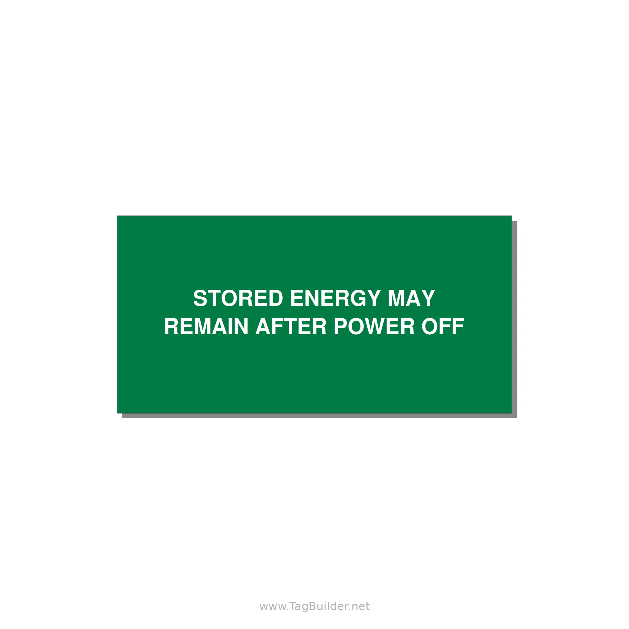 4.0x2.0" Safety Label - STO — 4x2" White on Green, Adhesive