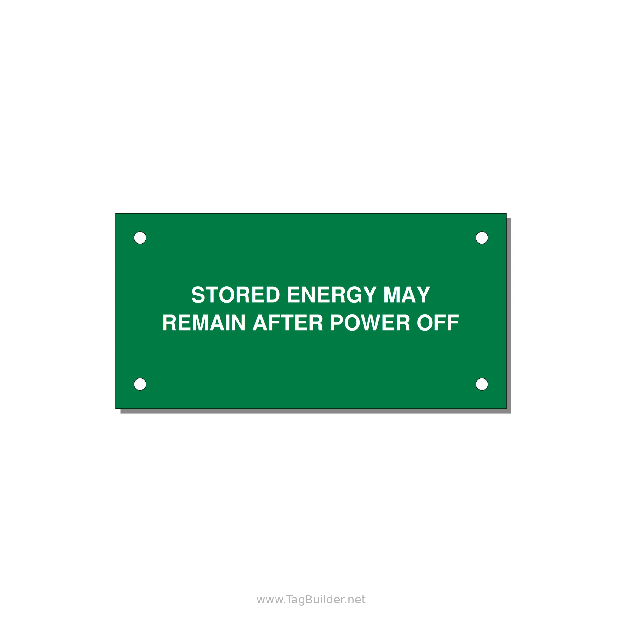4.0x2.0" Safety Label - STO — 4x2" White on Green, Holes