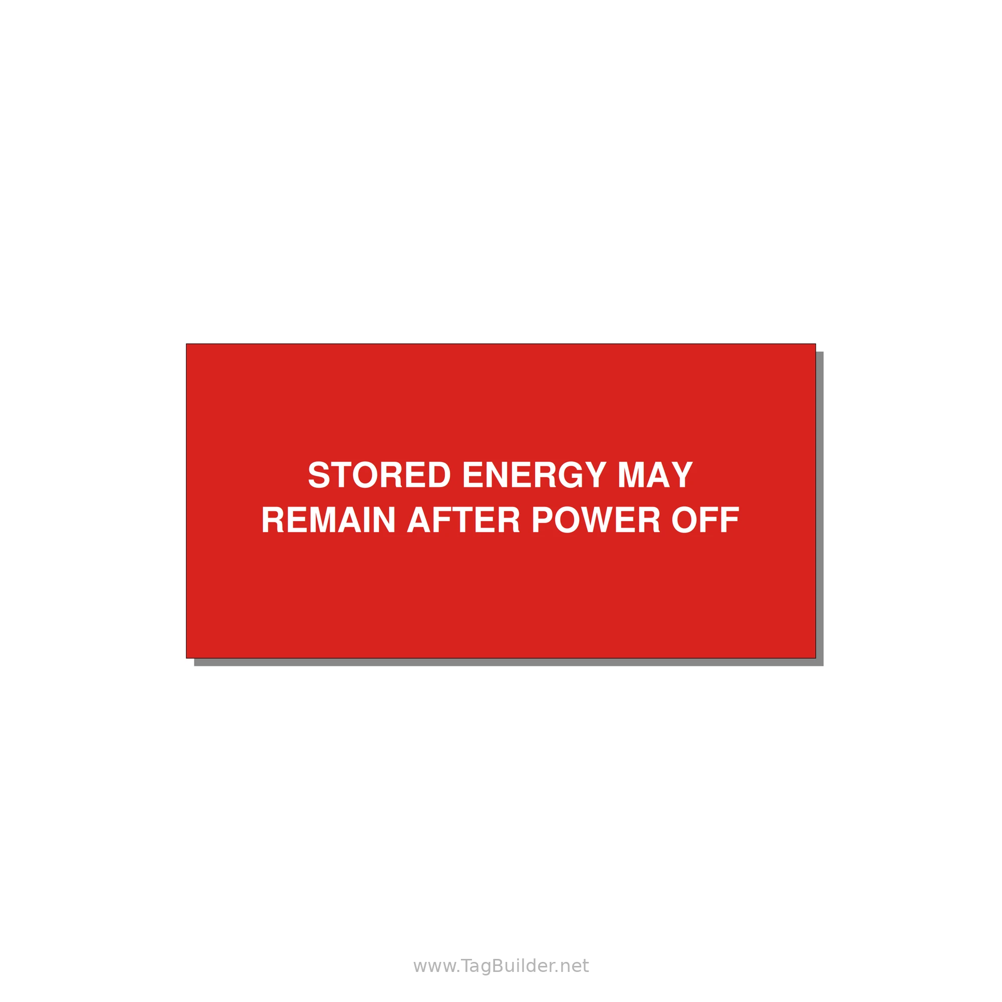 4.0x2.0" Safety Label - STO — 4x2" White on Red, Adhesive