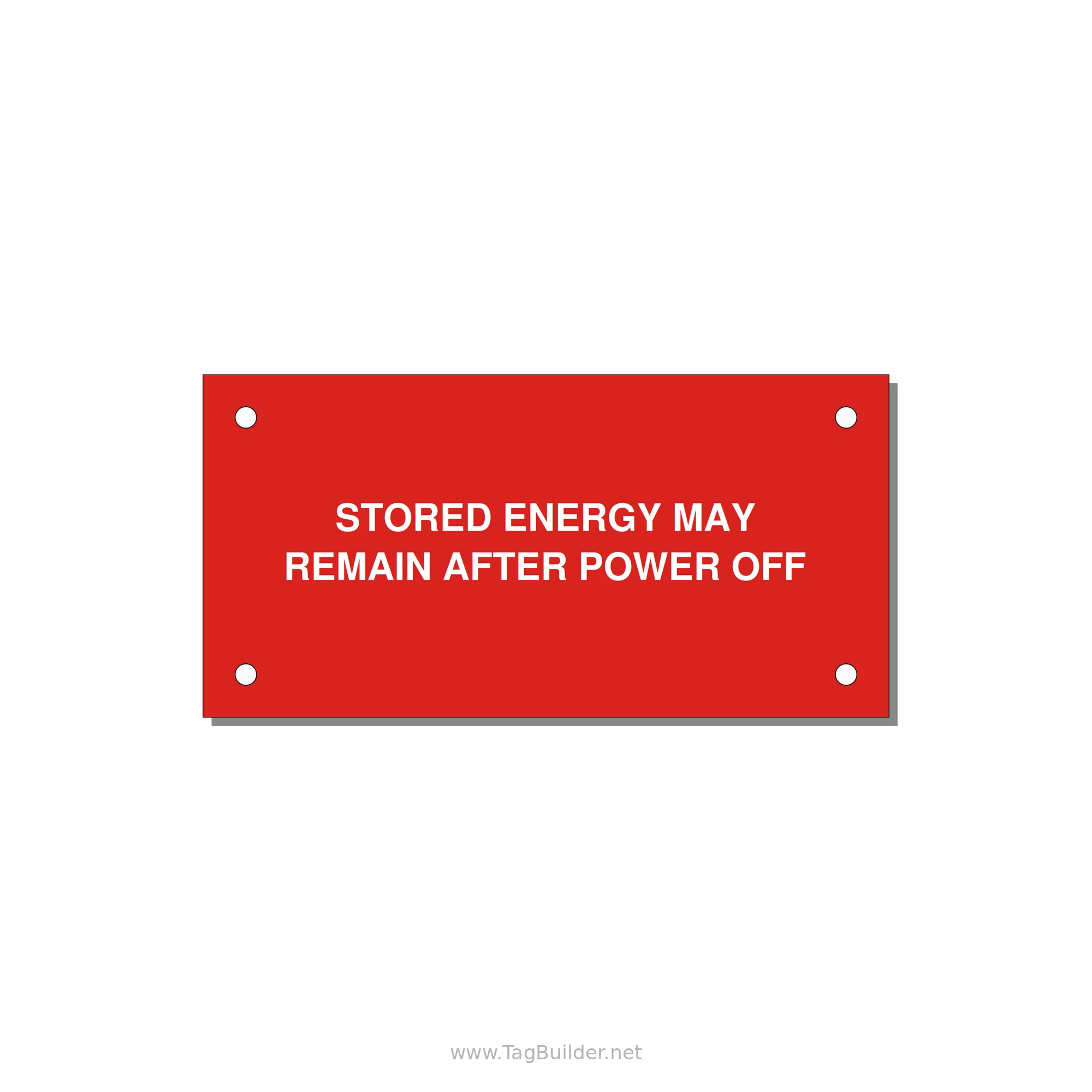 4.0x2.0" Safety Label - STO — 4x2" White on Red, Holes