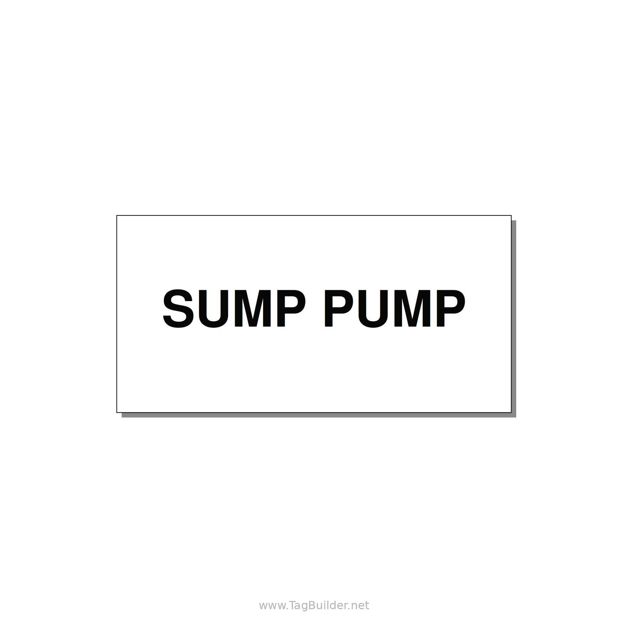 4.0x2.0" Safety Label - SUMP PUMP — 4x2" Black on White, Adhesive