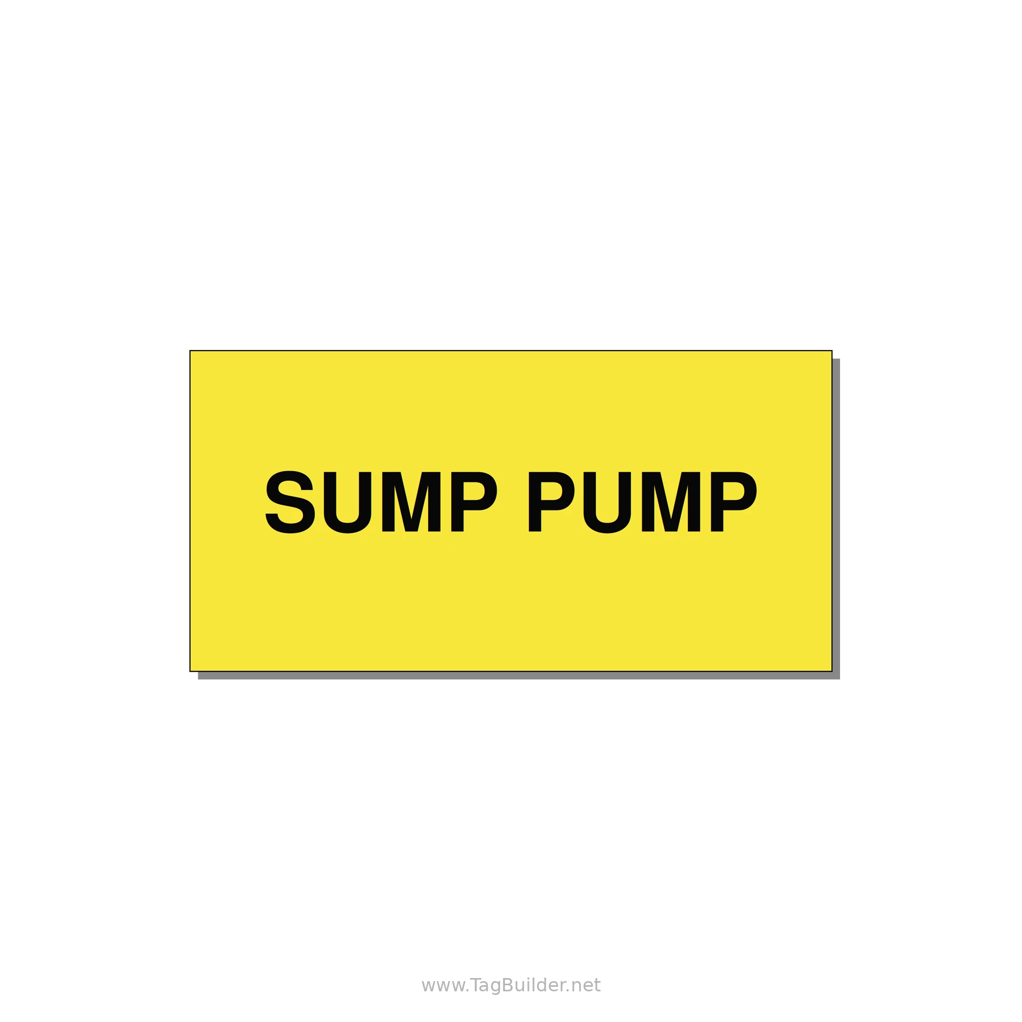 4.0x2.0" Safety Label - SUMP PUMP — 4x2" Black on Yellow, Adhesive