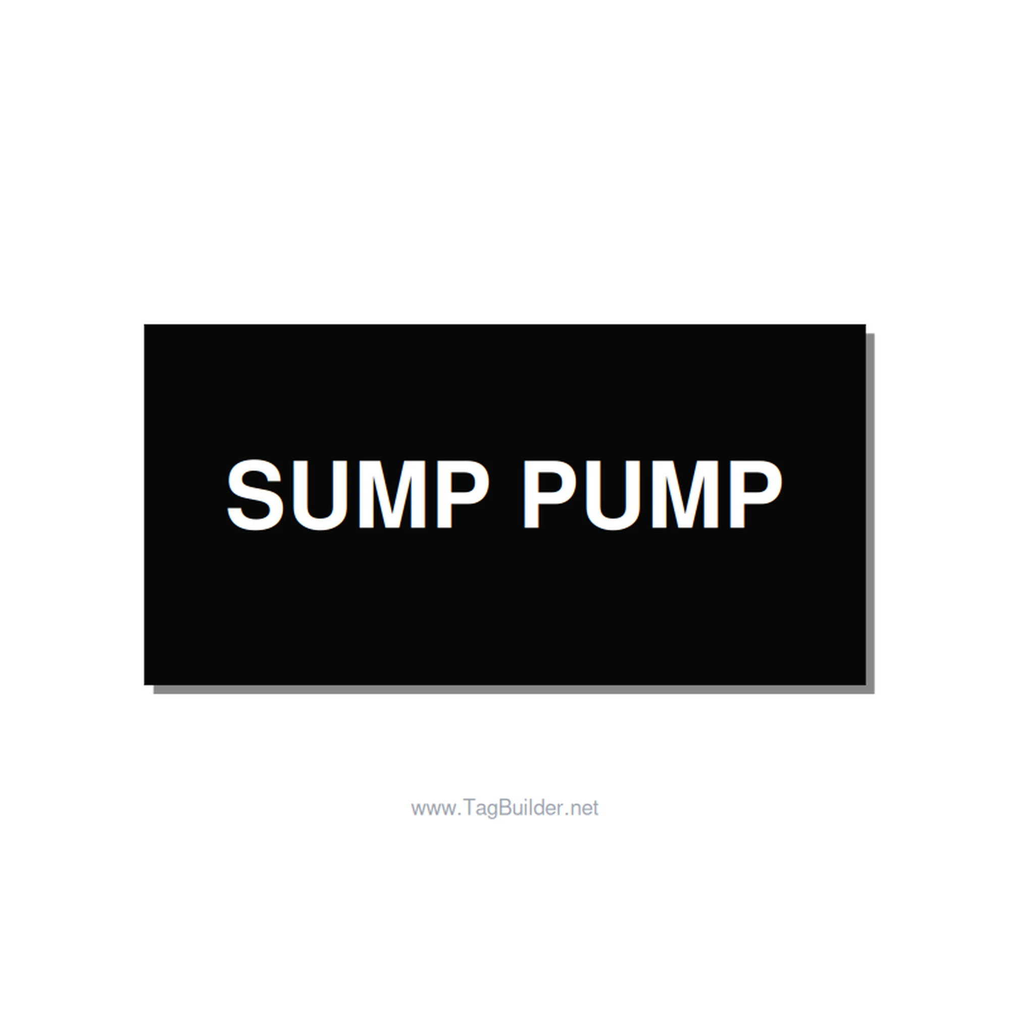 4.0x2.0" Safety Label - SUMP PUMP, White/Black, Adhesive