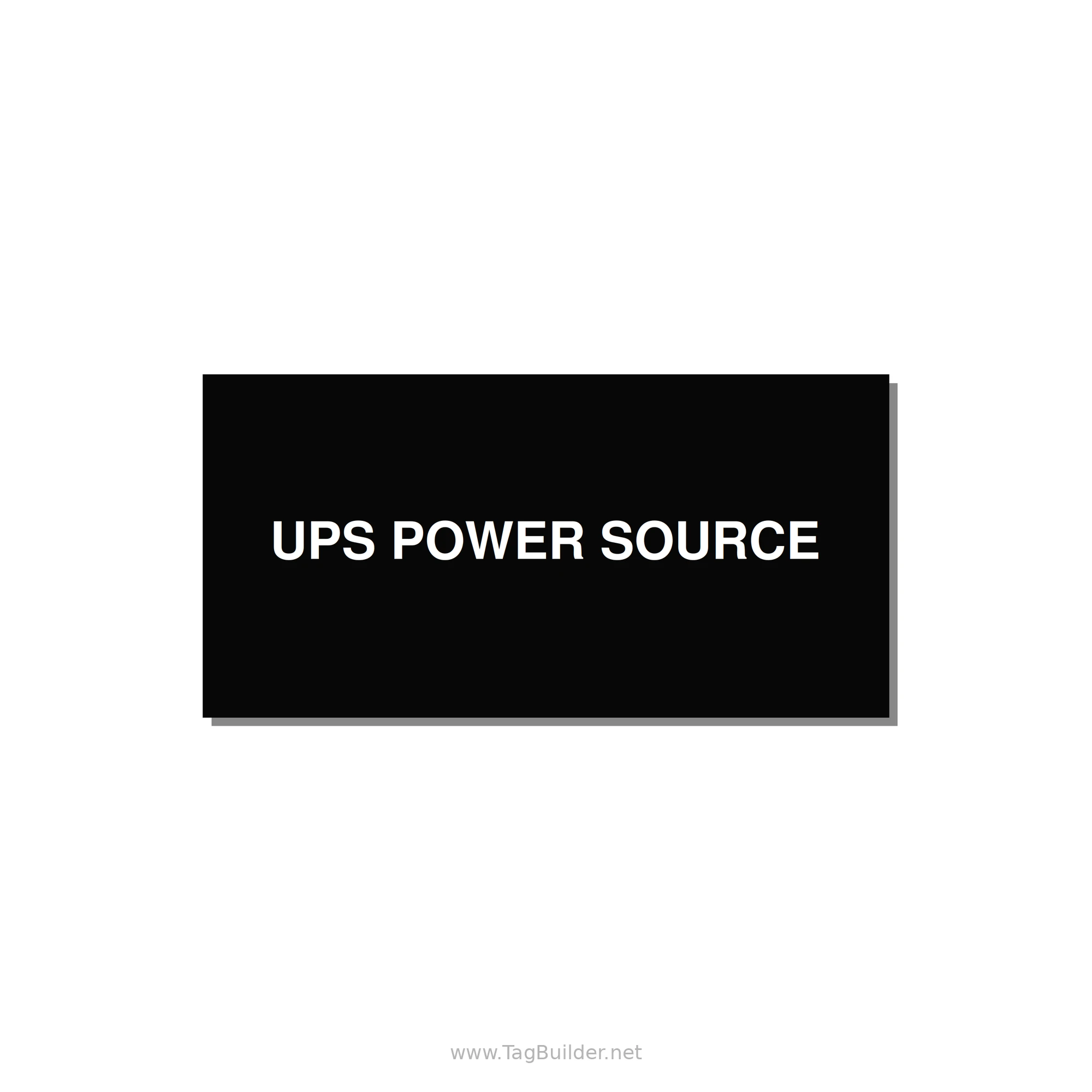 4.0x2.0" Safety Label - UPS POWER SOURCE — 4x2" White on Black, Adhesive
