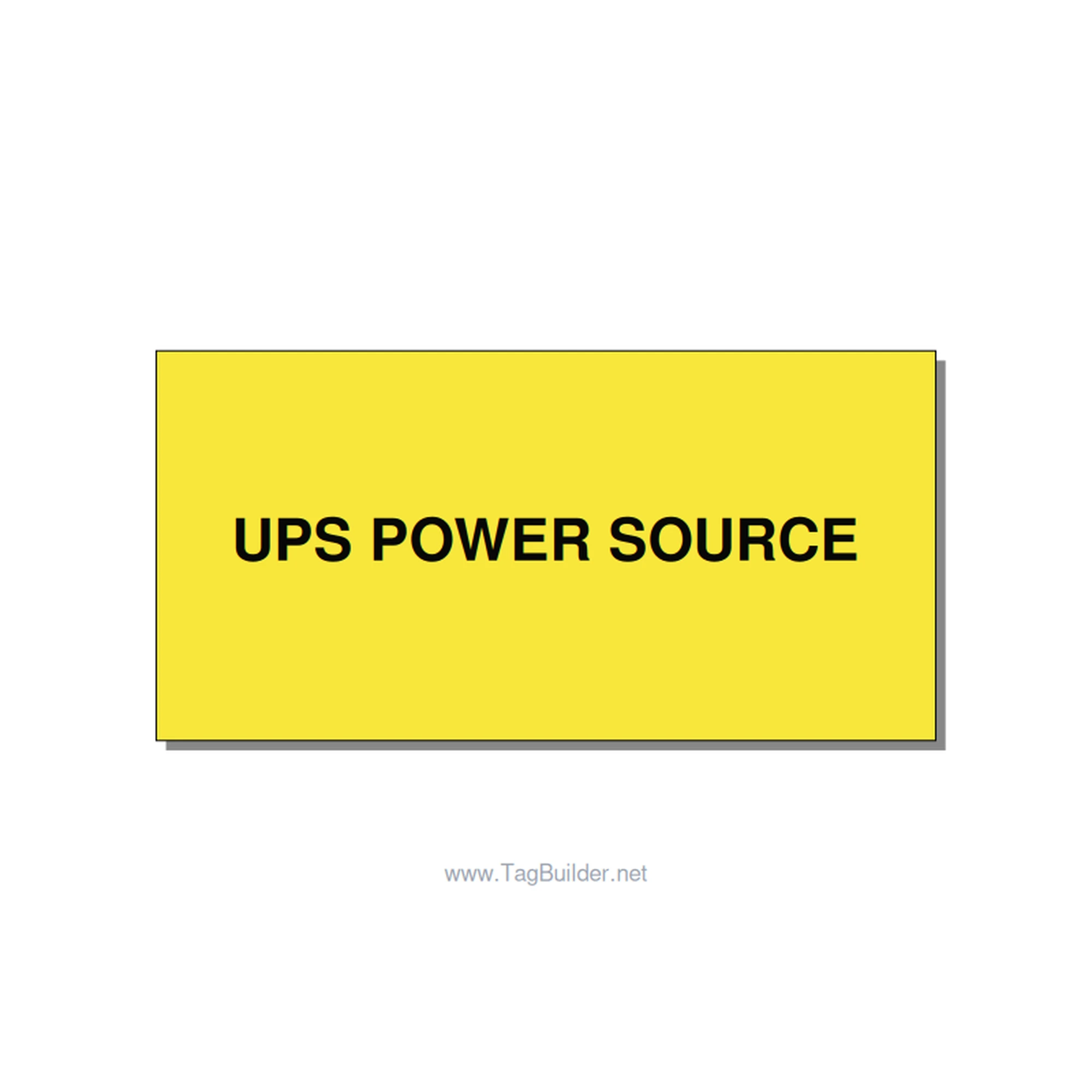 4.0x2.0" Safety Label - UPS POWER SOURCE, Black/Yellow, Adhesive