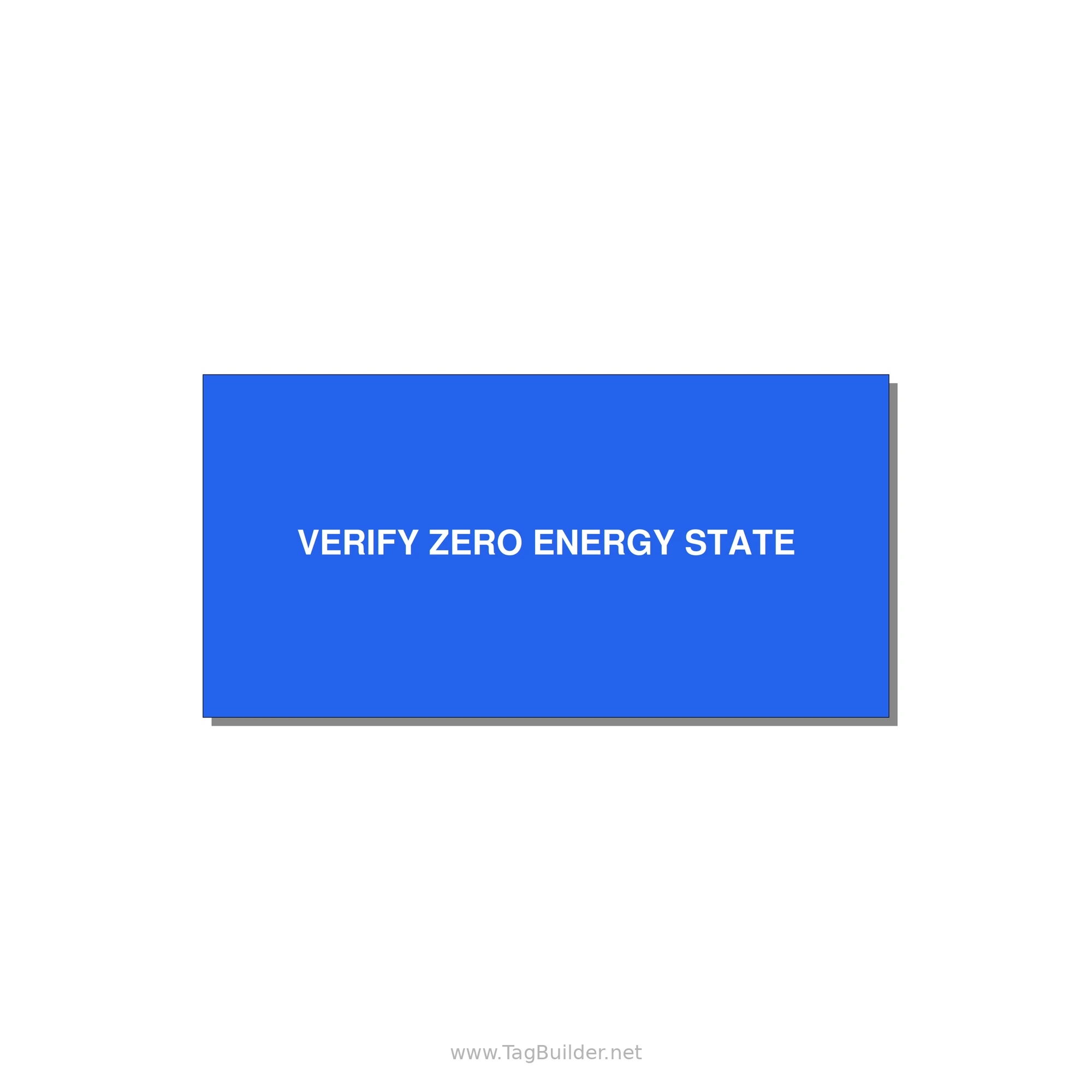 4.0x2.0" Safety Label - VERIFY ZERO ENERGY STATE — 4x2" White on Blue, Adhesive