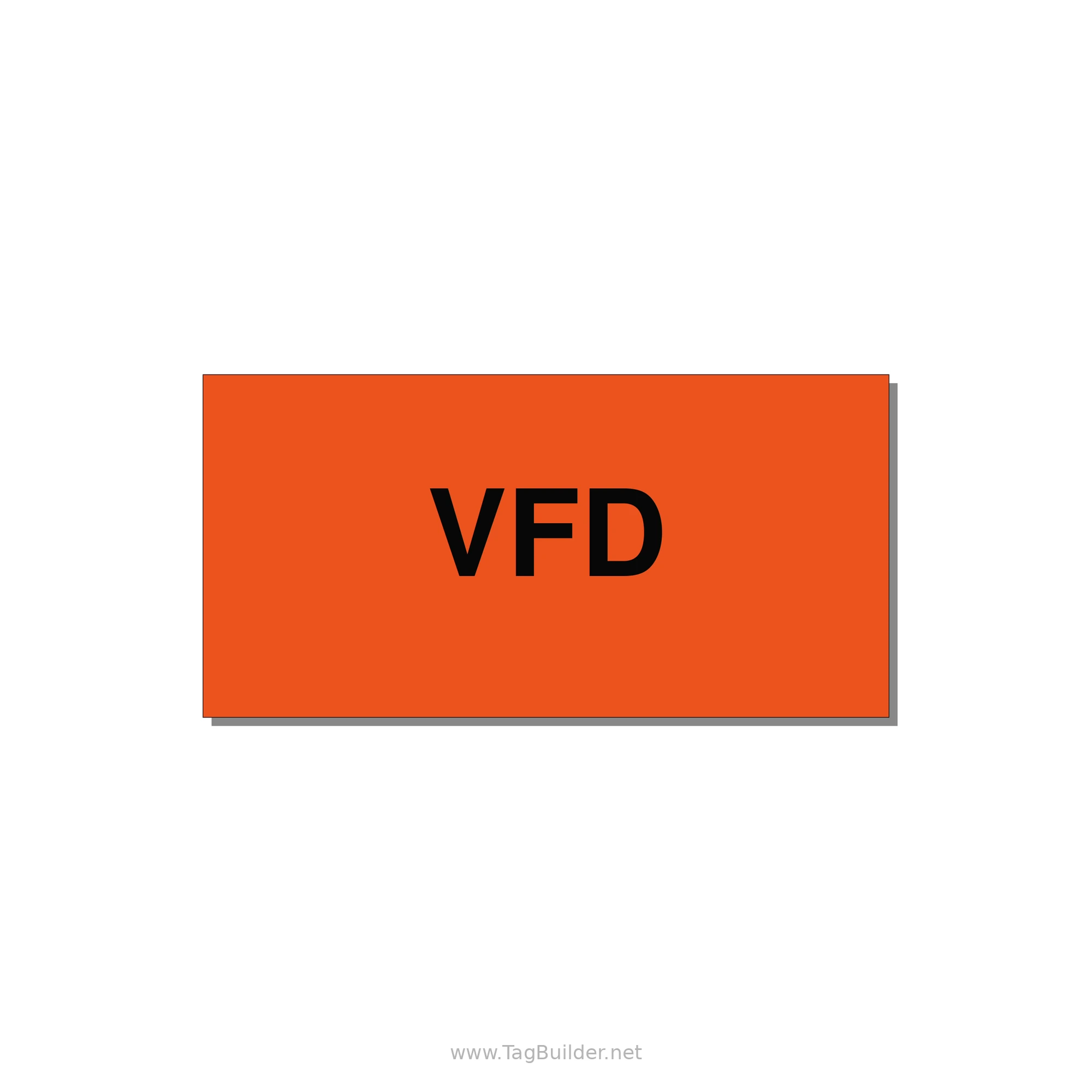 4.0x2.0" Safety Label - VFD — 4x2" Black on Orange, Adhesive