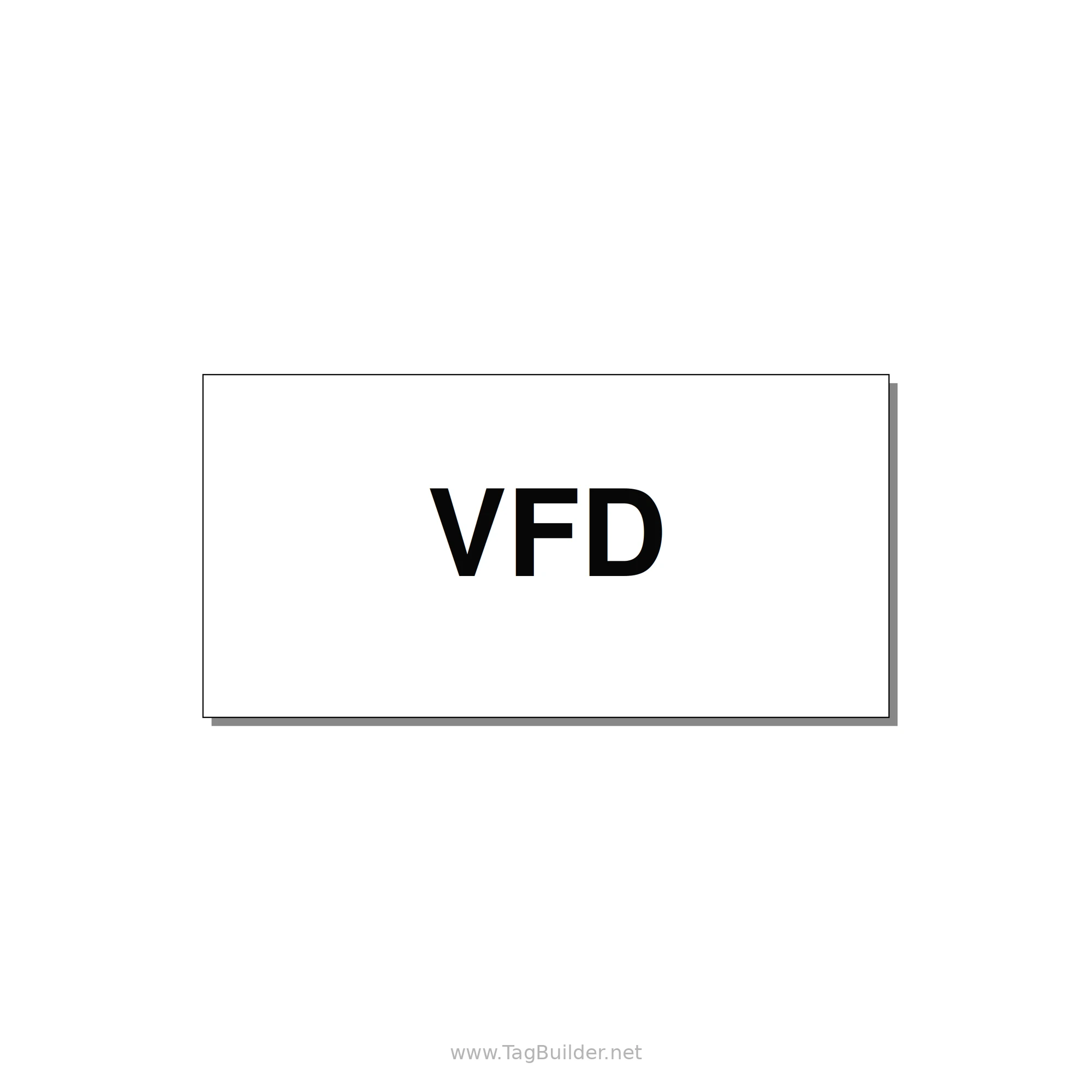 4.0x2.0" Safety Label - VFD — 4x2" Black on White, Adhesive