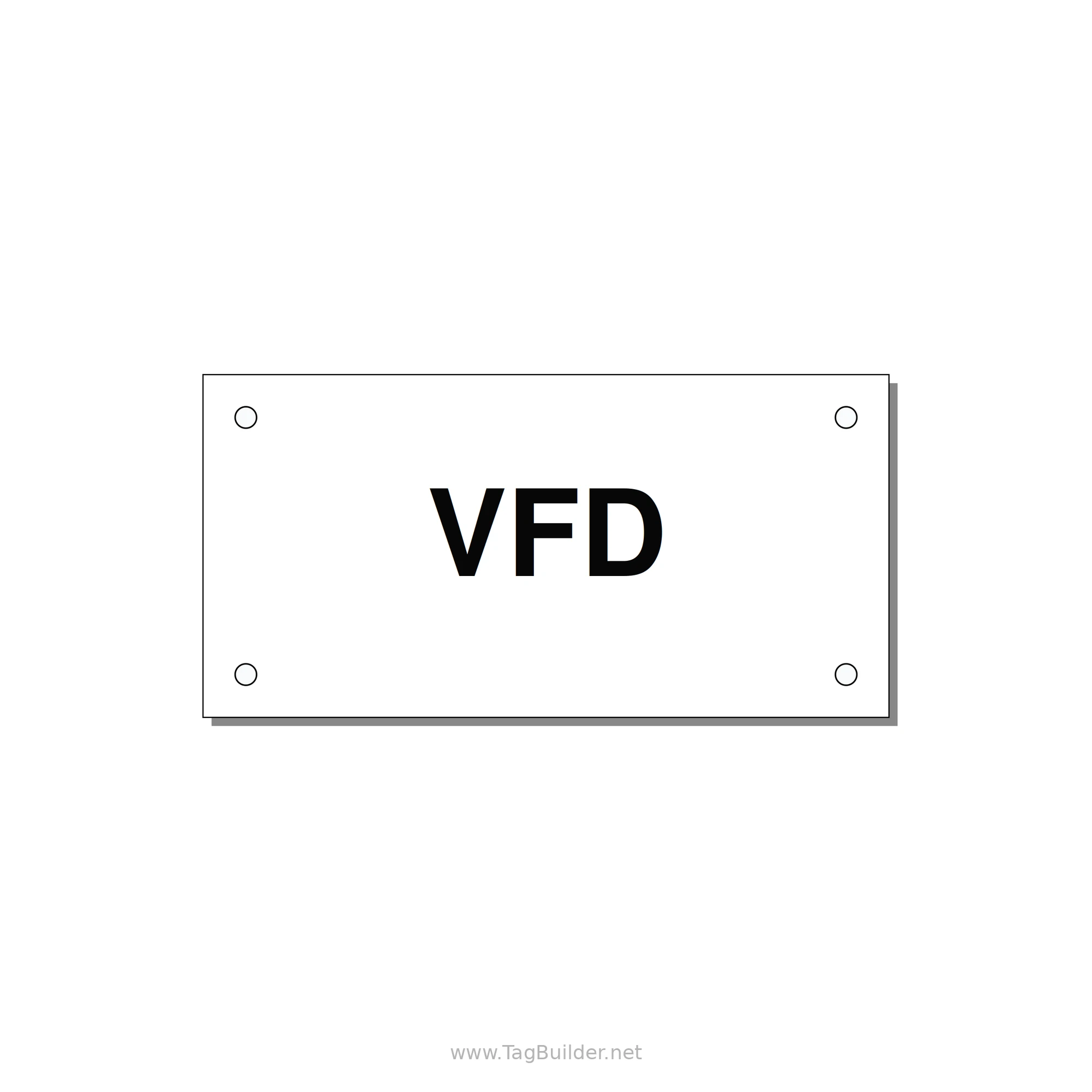 4.0x2.0" Safety Label - VFD — 4x2" Black on White, Holes