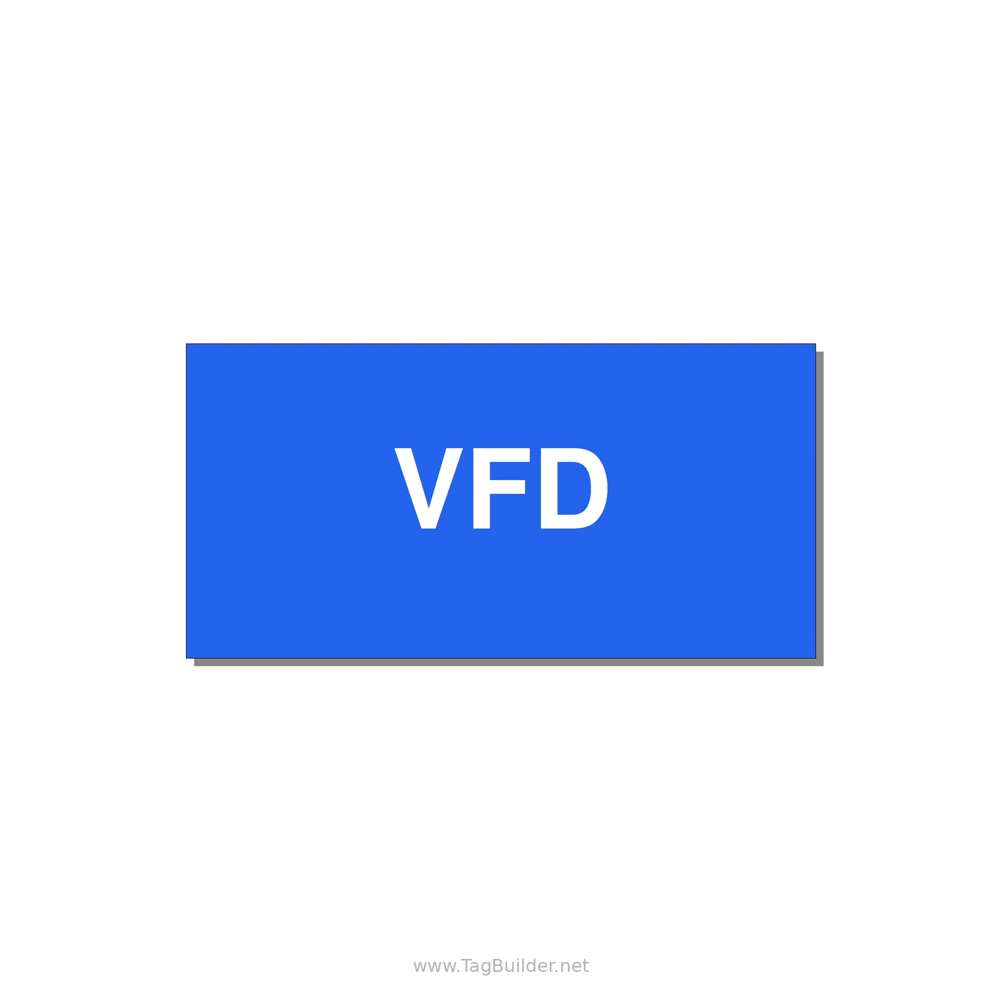 4.0x2.0" Safety Label - VFD — 4x2" White on Blue, Adhesive