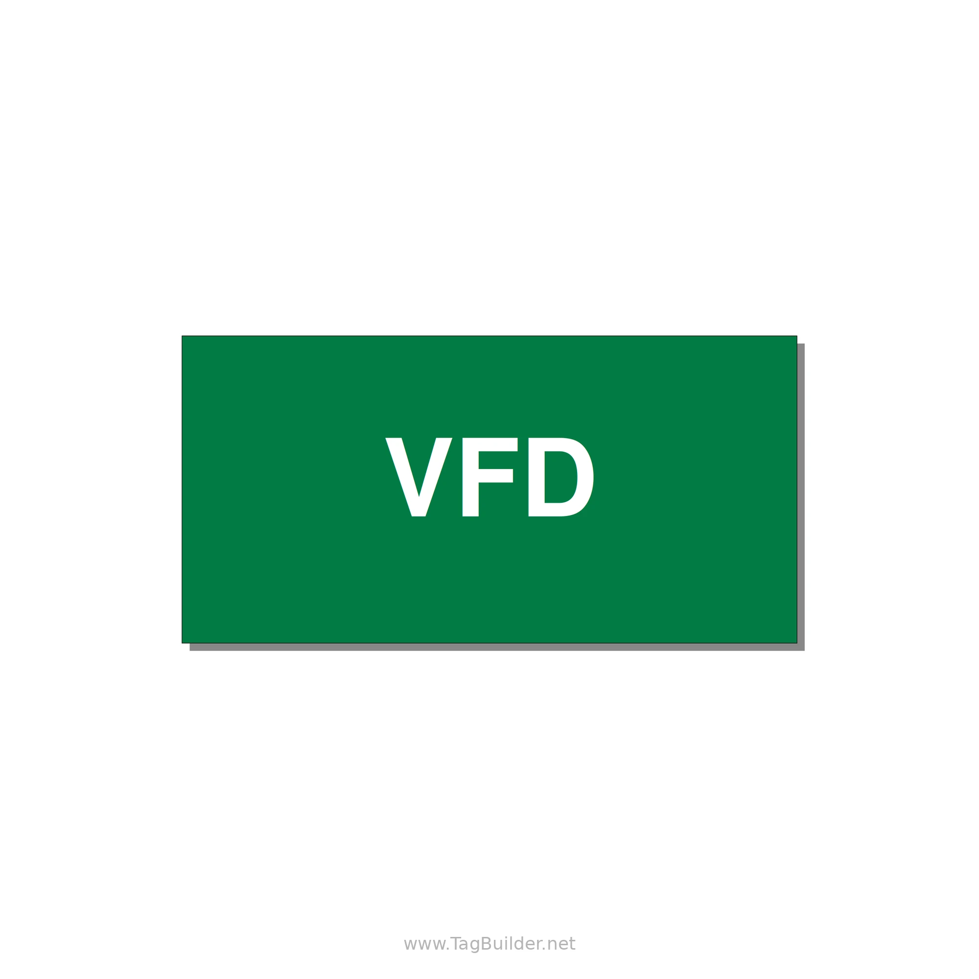 4.0x2.0" Safety Label - VFD — 4x2" White on Green, Adhesive